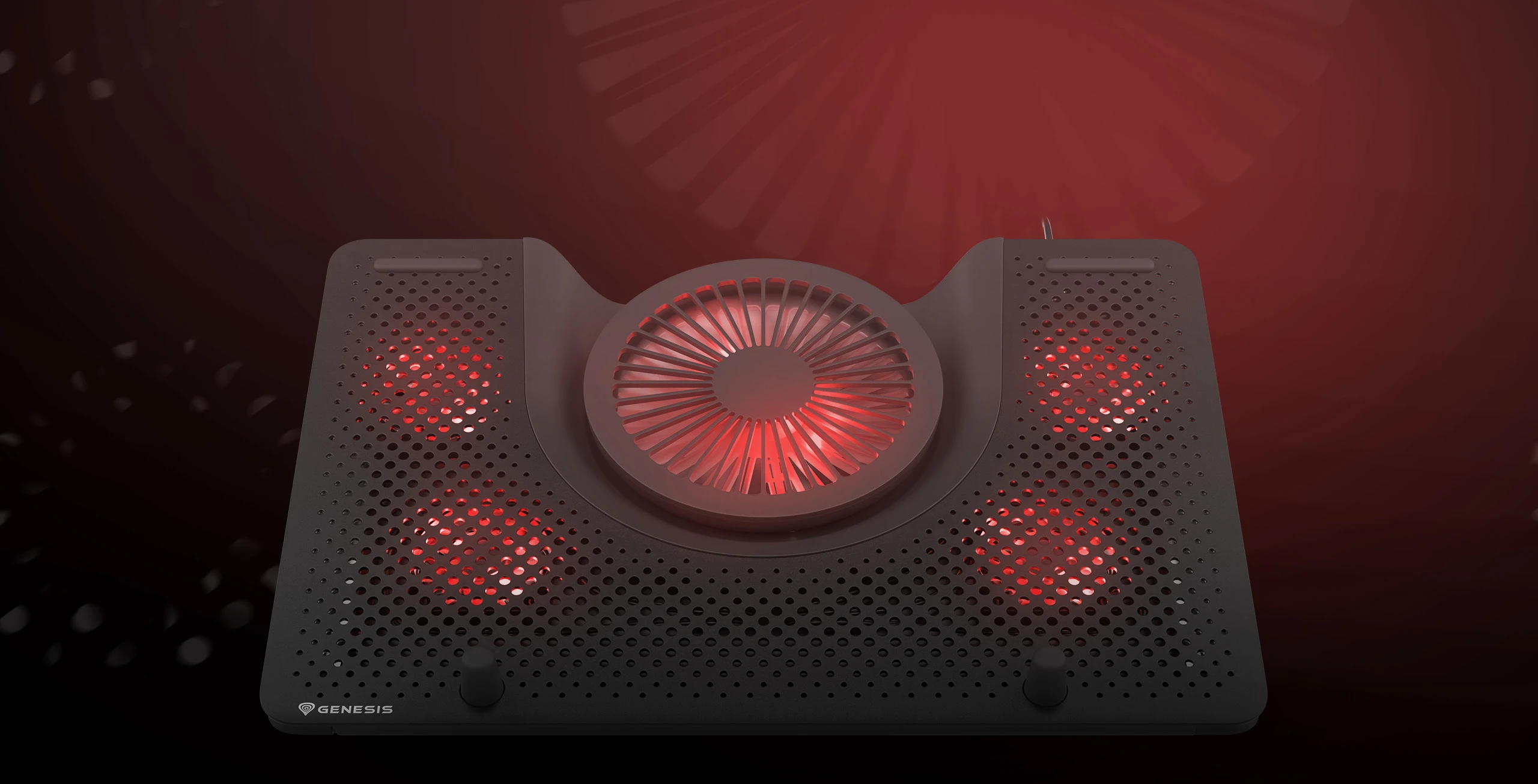 Genesis OXID 550 | nešiojamo kompiuterio aušinimo padas |  15.6-17.3 5 FANS, LED LIGHT, 1 USB | 400 x 280 x 55 mm | aprašymas - Prekės nuotrauka