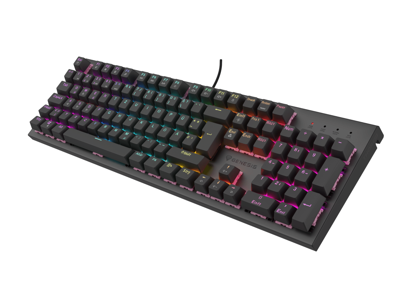 Genesis GAMING KEYBOARD GENESIS THOR 303 DE LAYOUT RGB BACKLIGHT SILENT SWITCH HOT SWAP DE Black (Outemu Peach Silent)