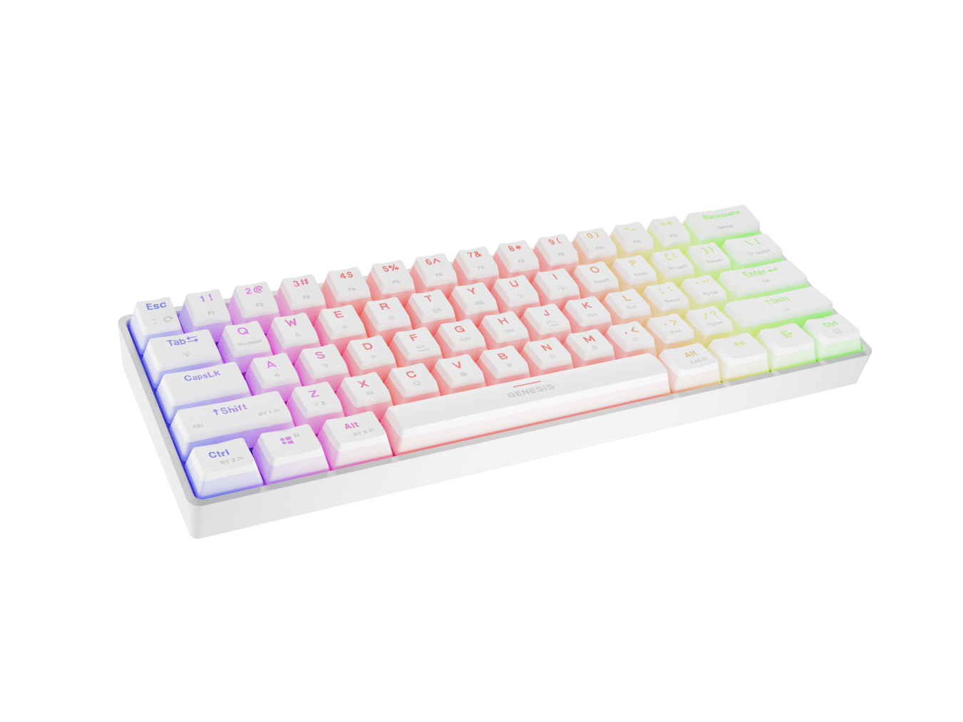 Genesis GAMING KEYBOARD GENESIS THOR 660 G2 US WHITE WIRELESS RGB MECHANICAL GATERON BROWN White (Gateron Brown)
