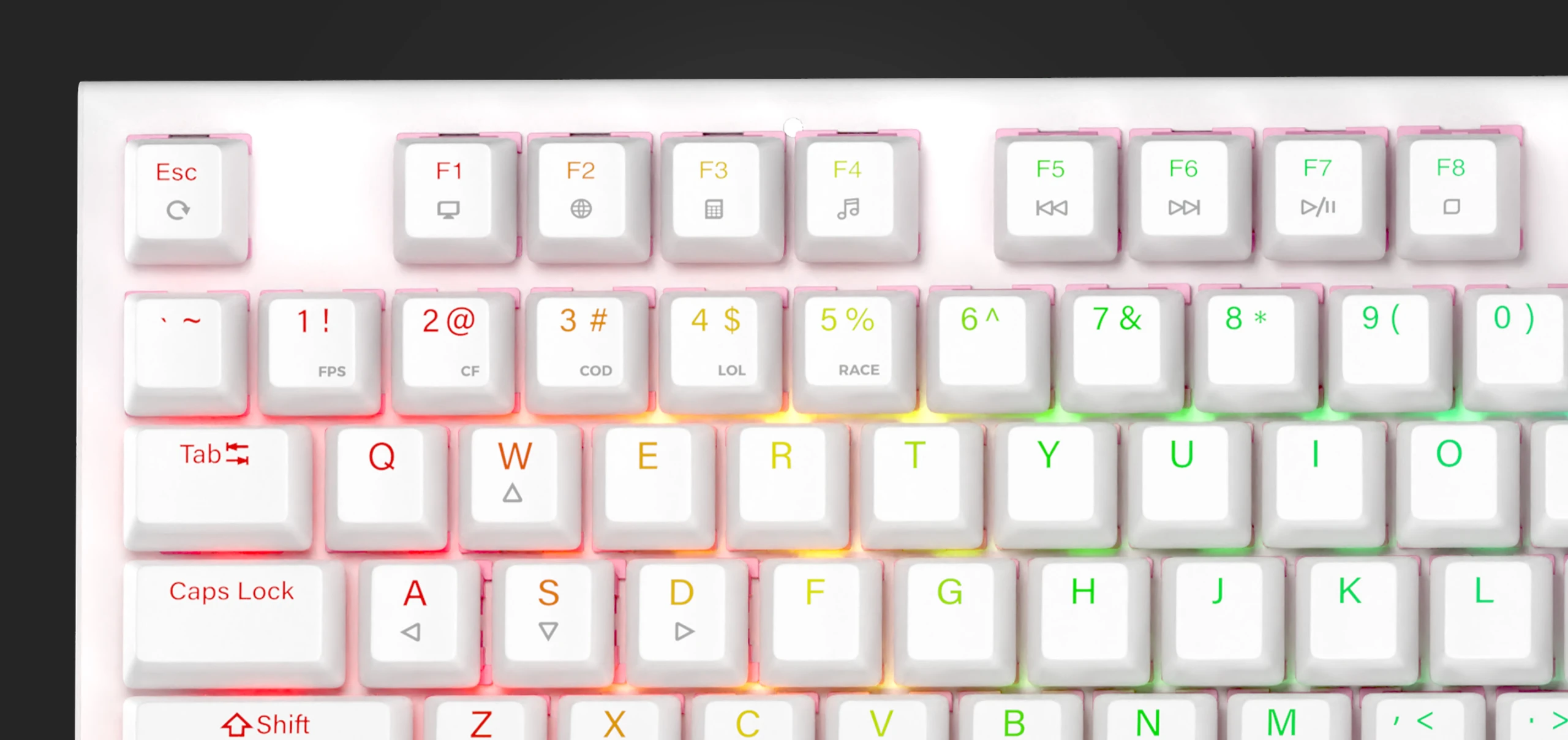 Genesis THOR 303 | Mechaninė klaviatūra žaidimams | su laidu | US | Baltas | USB Type-A | Outemu Peach Silent aprašymas - Prekės nuotrauka