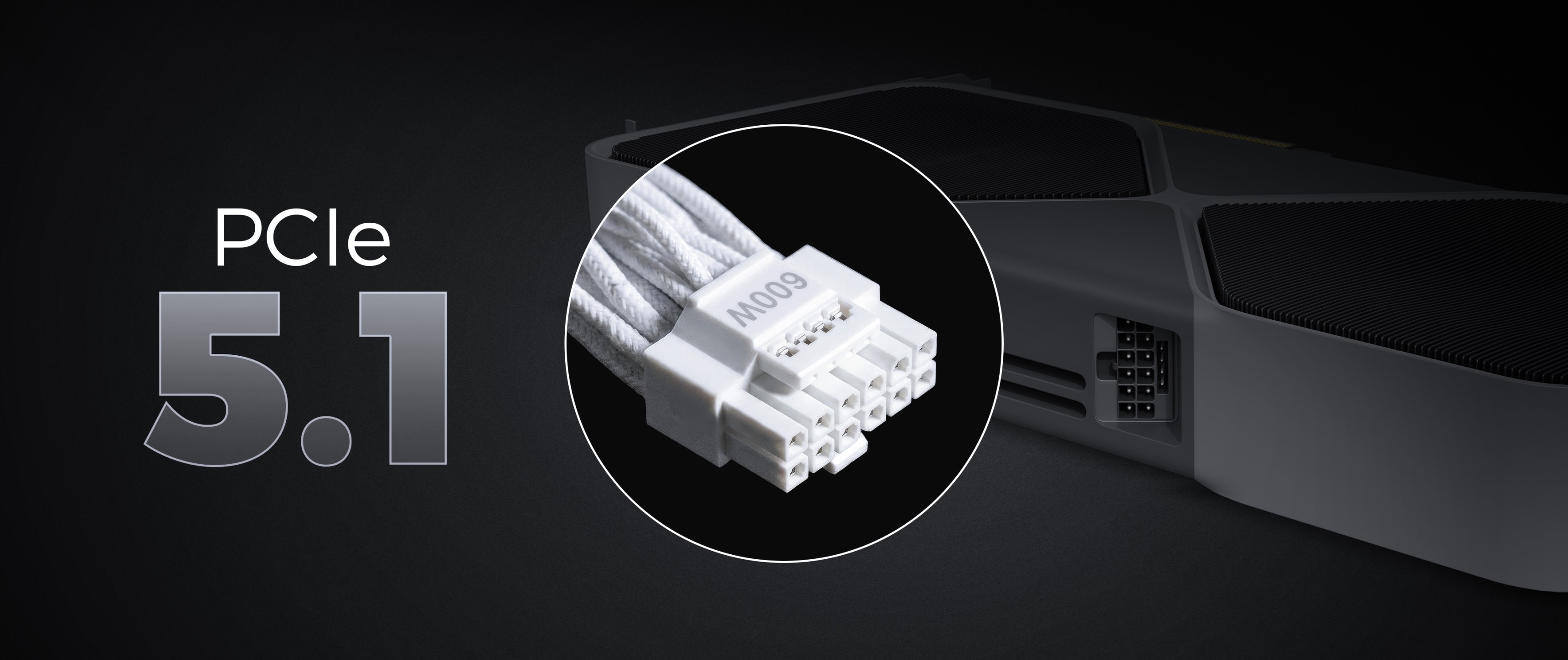 Cable connector with multiple pins, set against a dark background with a device behind.