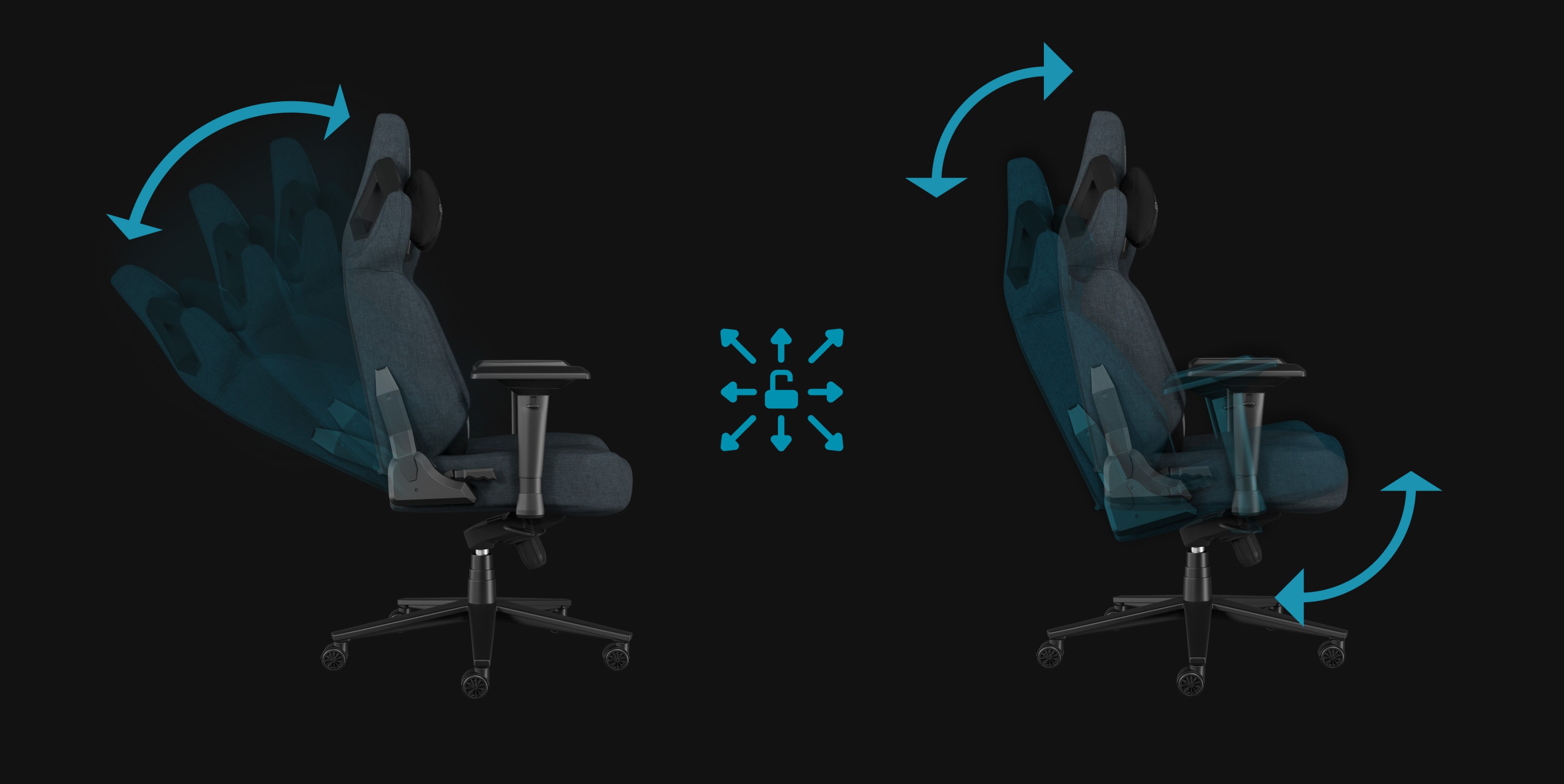 Gaming chair Genesis Nitro 800 in gray, showcasing its adjustable reclining and swivel features