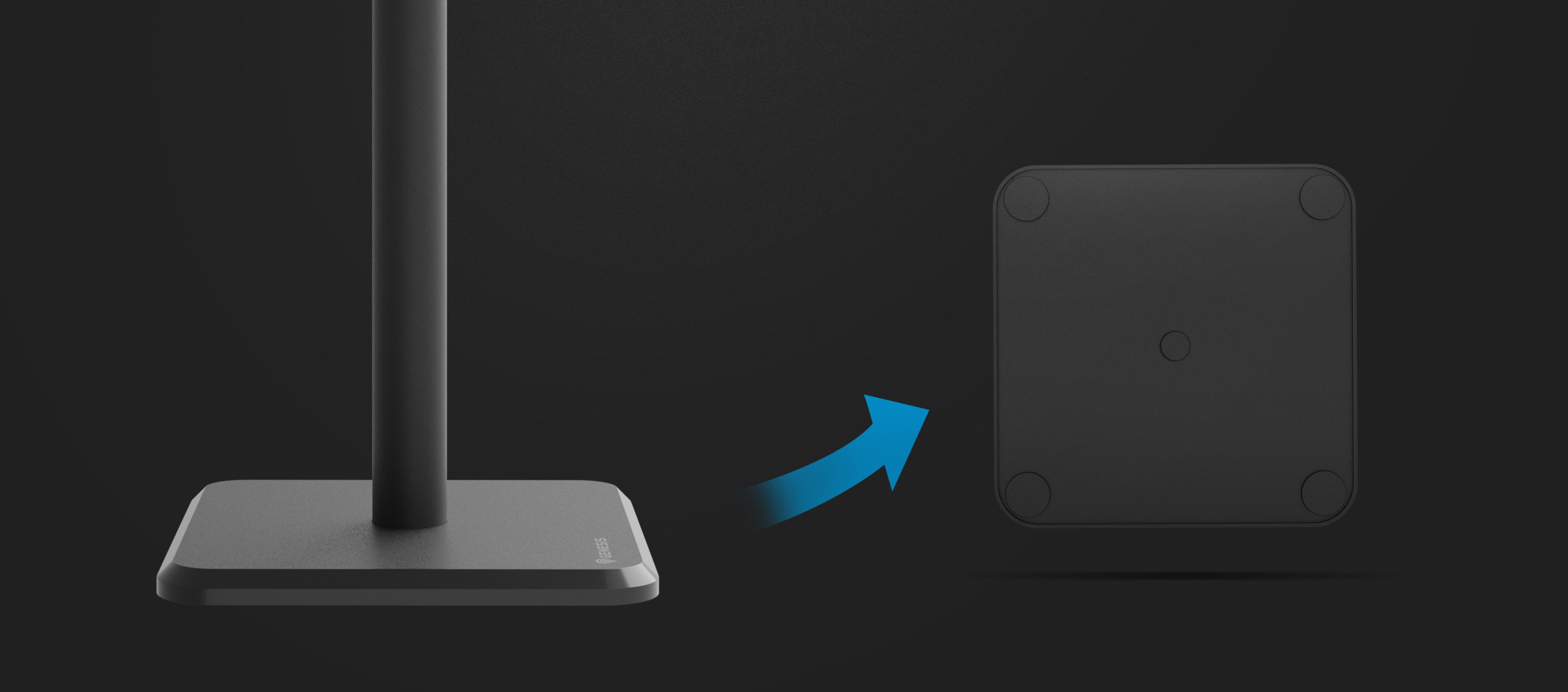 Headphone stand Genesis Thulium 100 in black, featuring a sturdy base for secure support