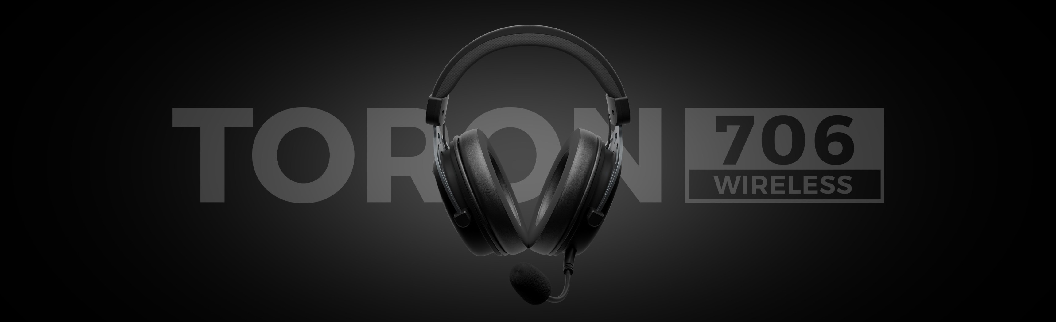 Black over-ear headset with microphone, model Toron 706 Wireless