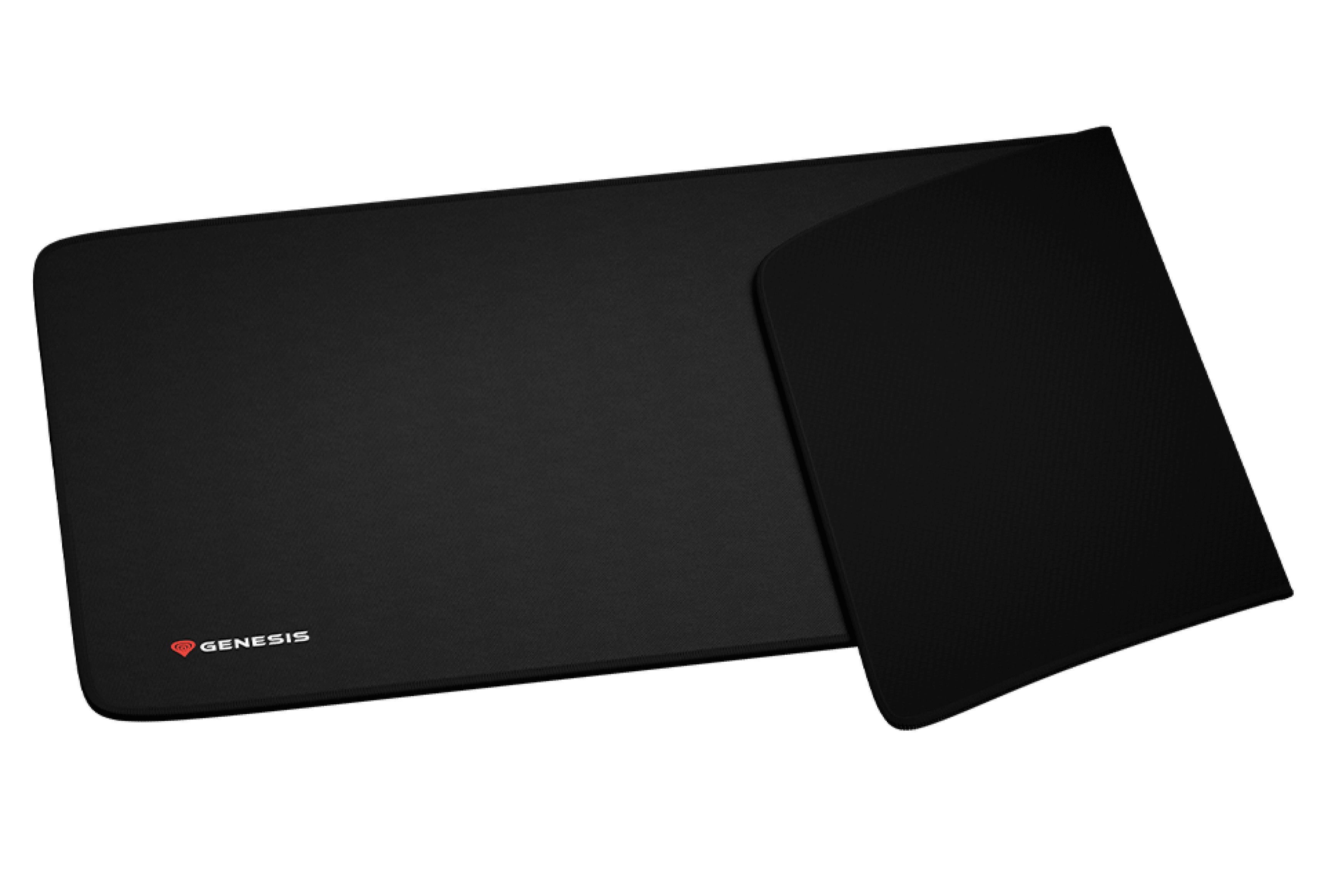 Large black mouse pad with a textured surface and the Genesis logo, measuring 900x450mm