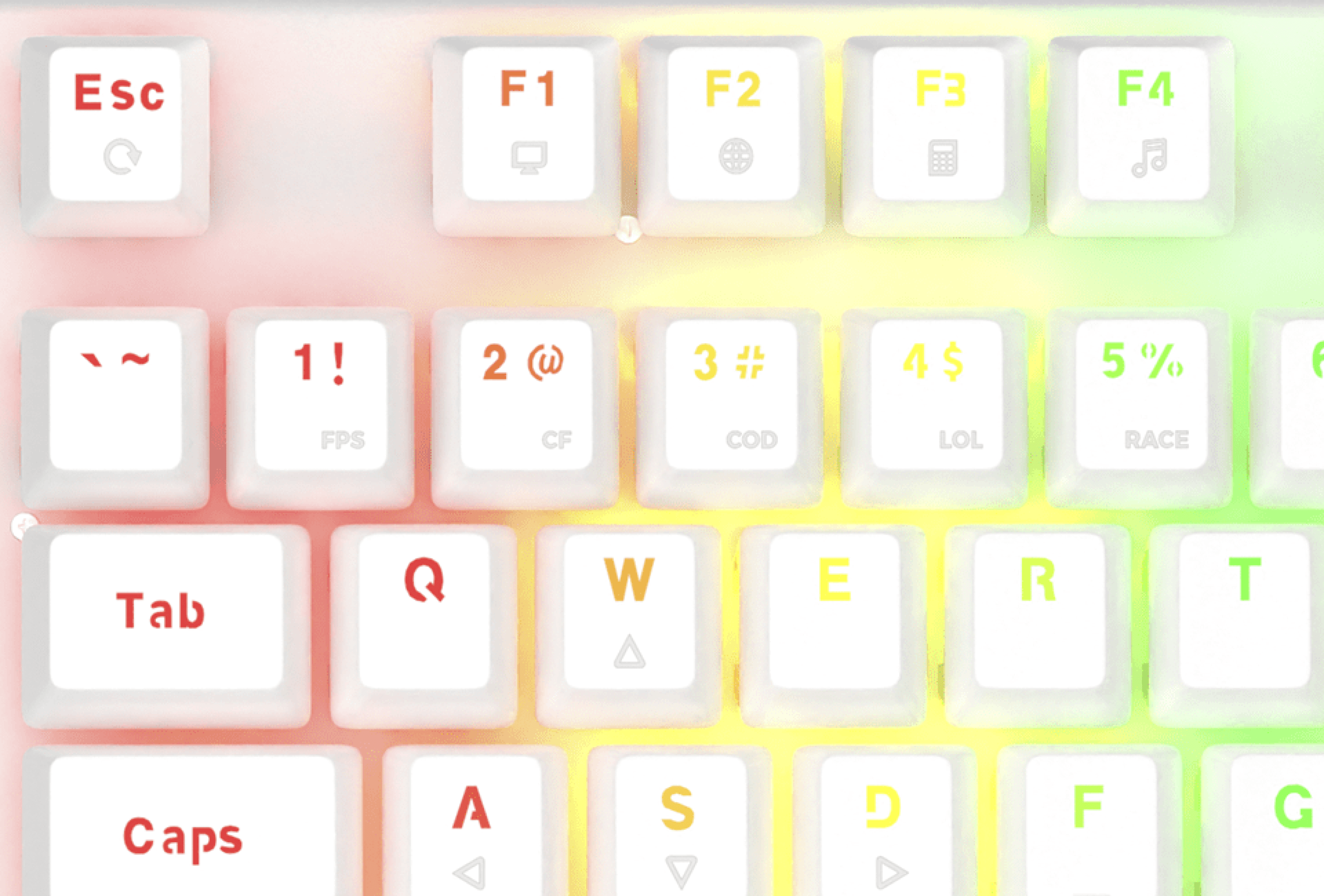 RGB backlit mechanical keyboard featuring brown switches and a TKL layout, with labeled keys for gaming