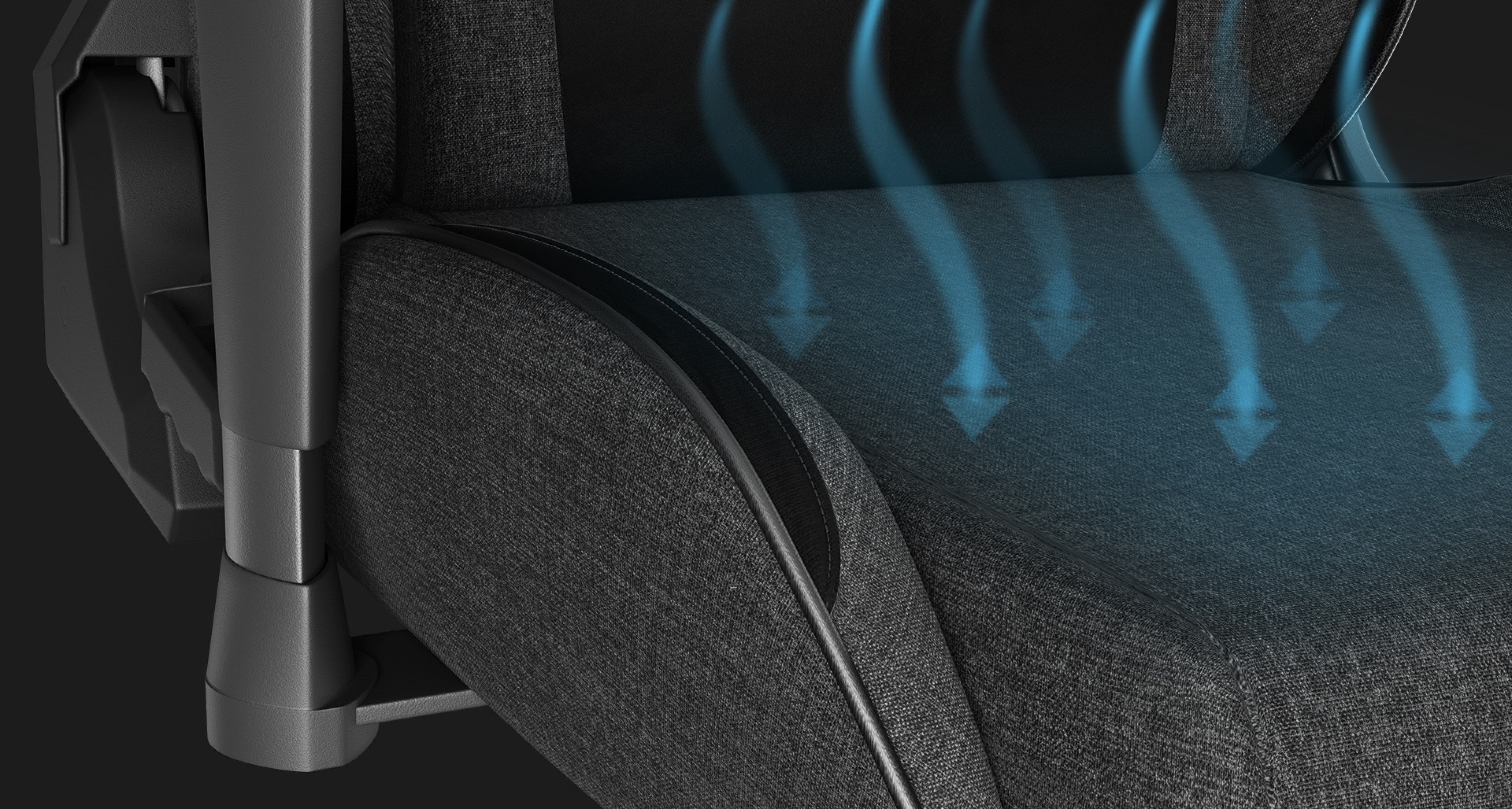 Close-up of the Genesis Nitro 550 G2 gaming chair fabric, showing airflow design for comfort and breathability
