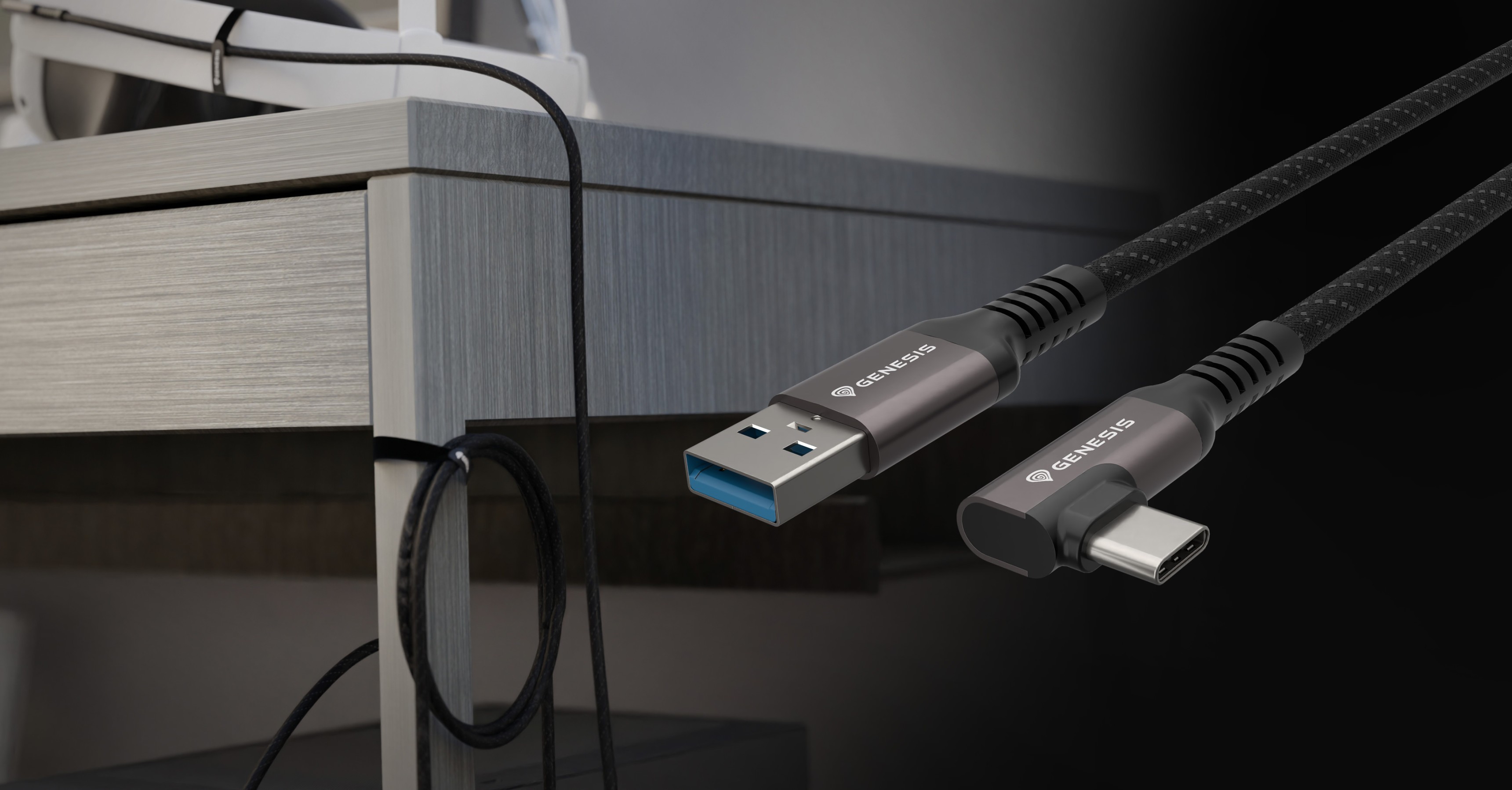 Black USB-C to USB-A cable, 3 meters long, designed for data transfer at 5GB/s and 15W power delivery. Suitable for various devices