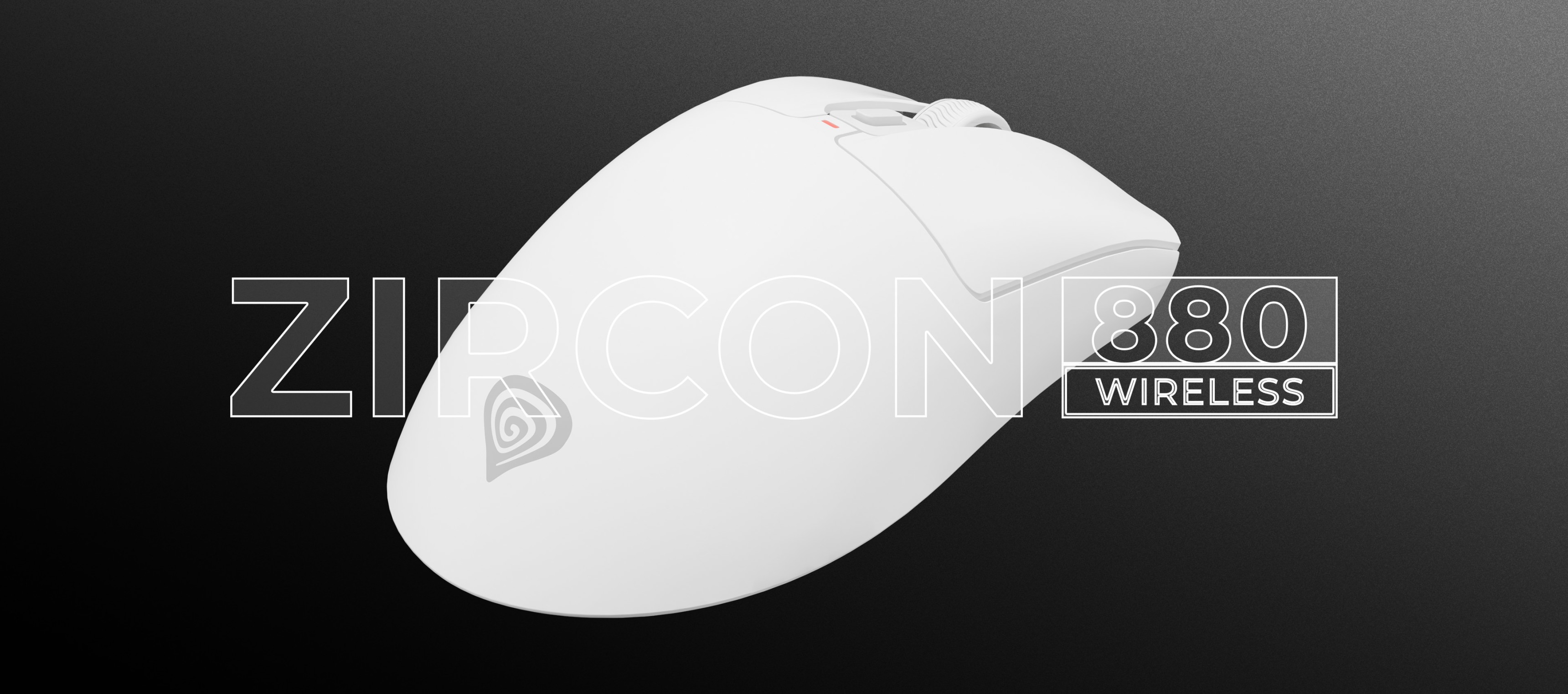 White computer mouse with a sleek design and a red button on the top.