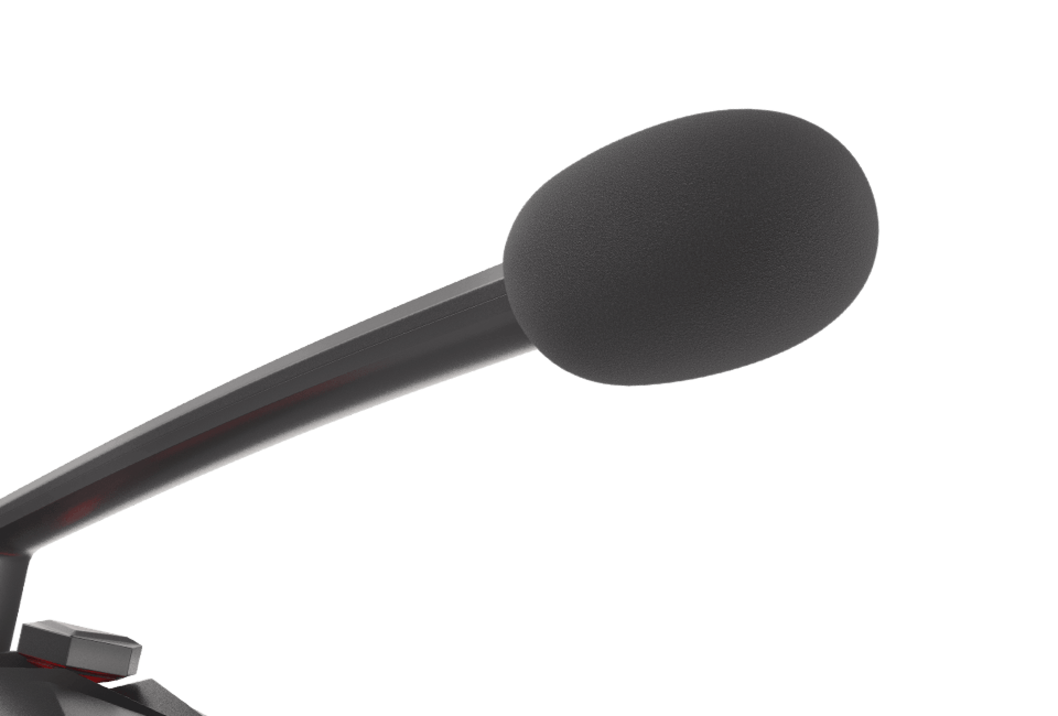 Microphone with a sleek design and a black foam head, ideal for clear audio capture