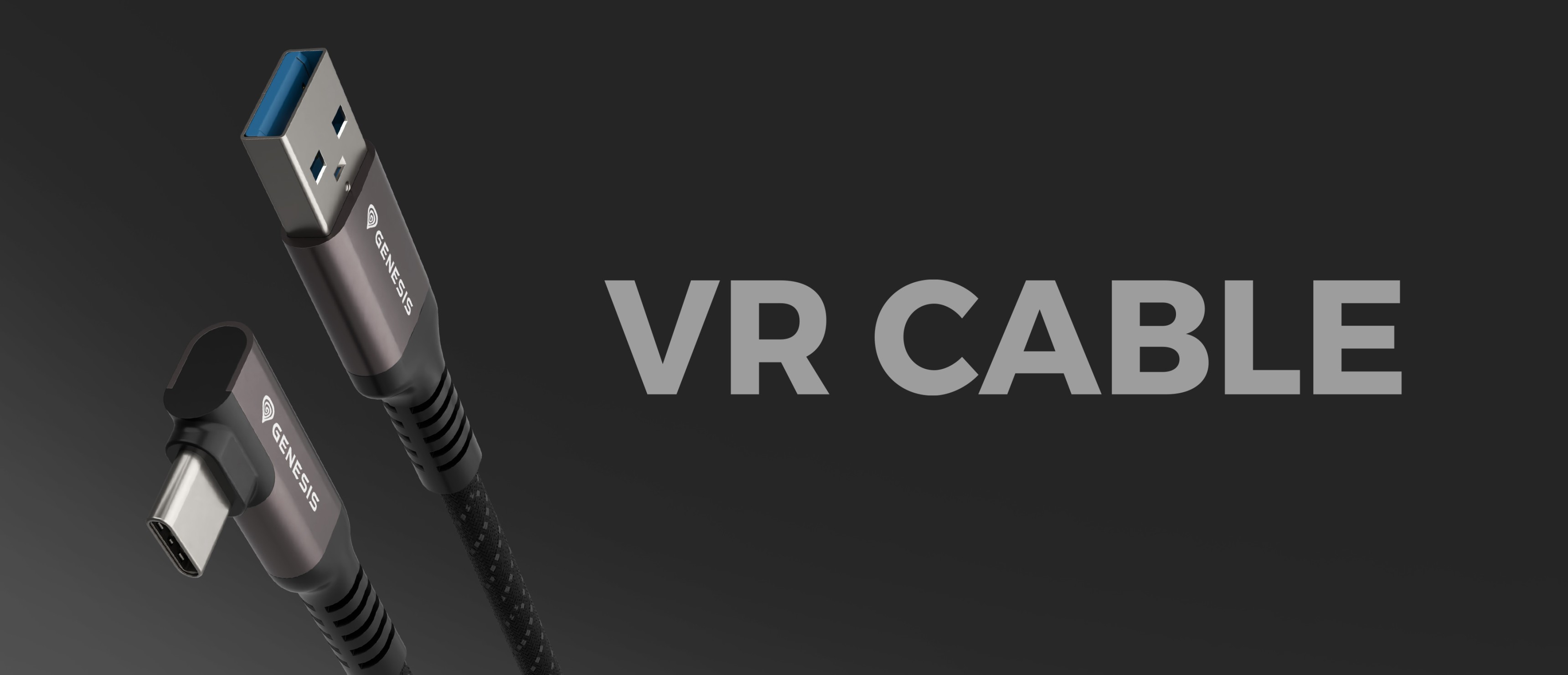 USB-C to USB-A cable, 3 meters long, supports 5GB/s data transfer and 15W Power Delivery, designed for VR use