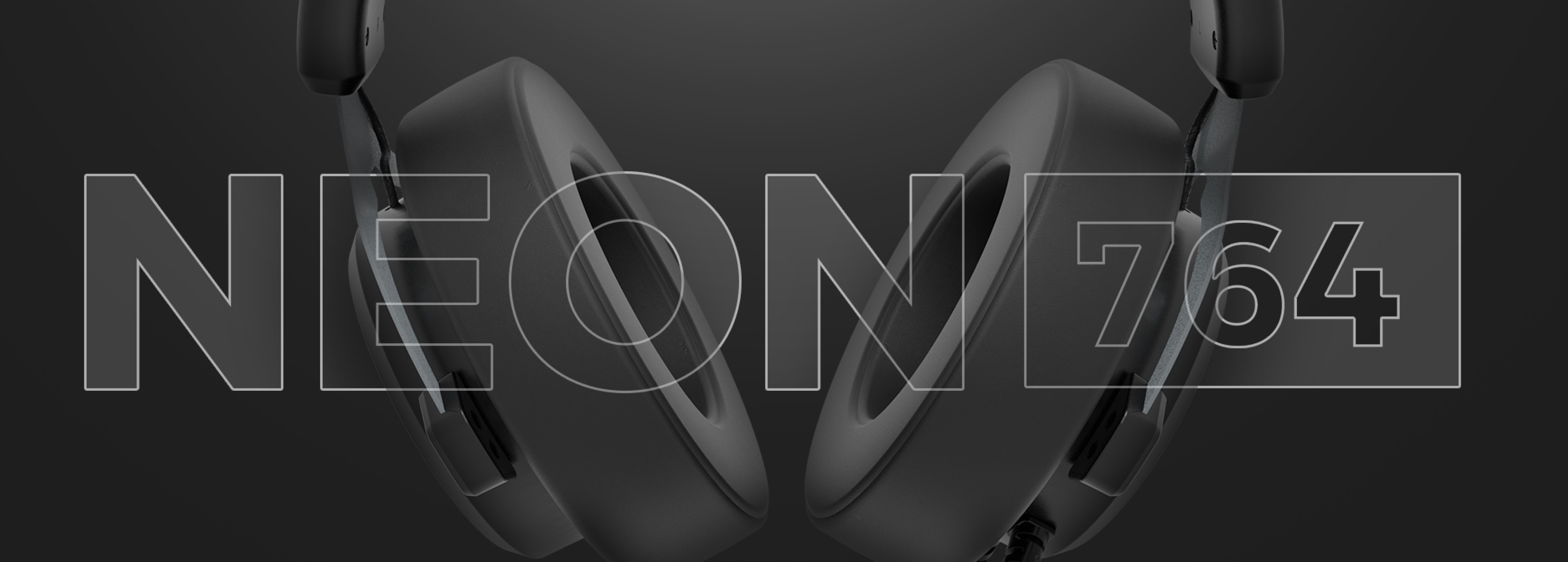 Black Genesis Neon 764 RGB over-ear headphones with a microphone and USB connection. Features highlighted in a sleek design