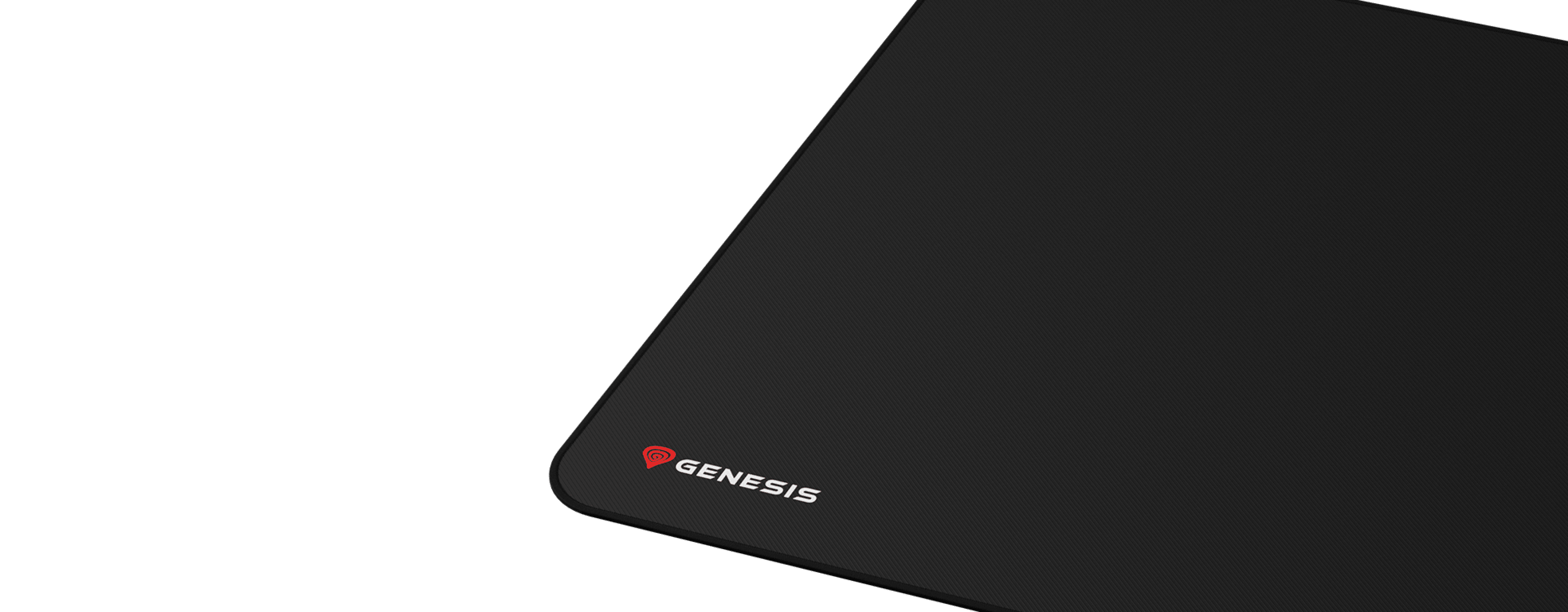 Black mouse pad with a textured surface, featuring the Genesis logo in the bottom corner. Size is 500x400mm