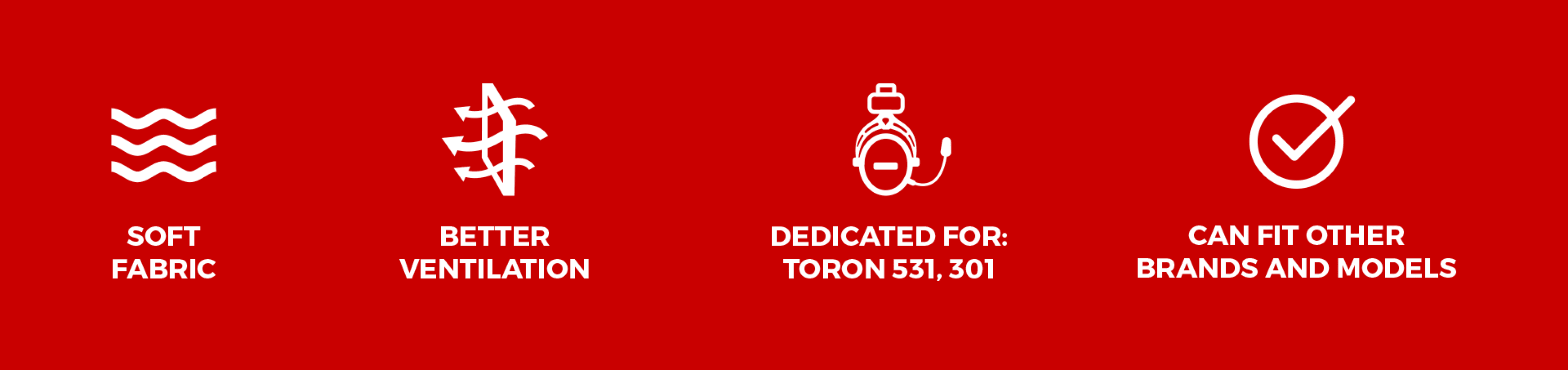 Textile ear pads for Genesis Toron EP02 headphones, featuring soft fabric, improved ventilation, and compatibility with other brands