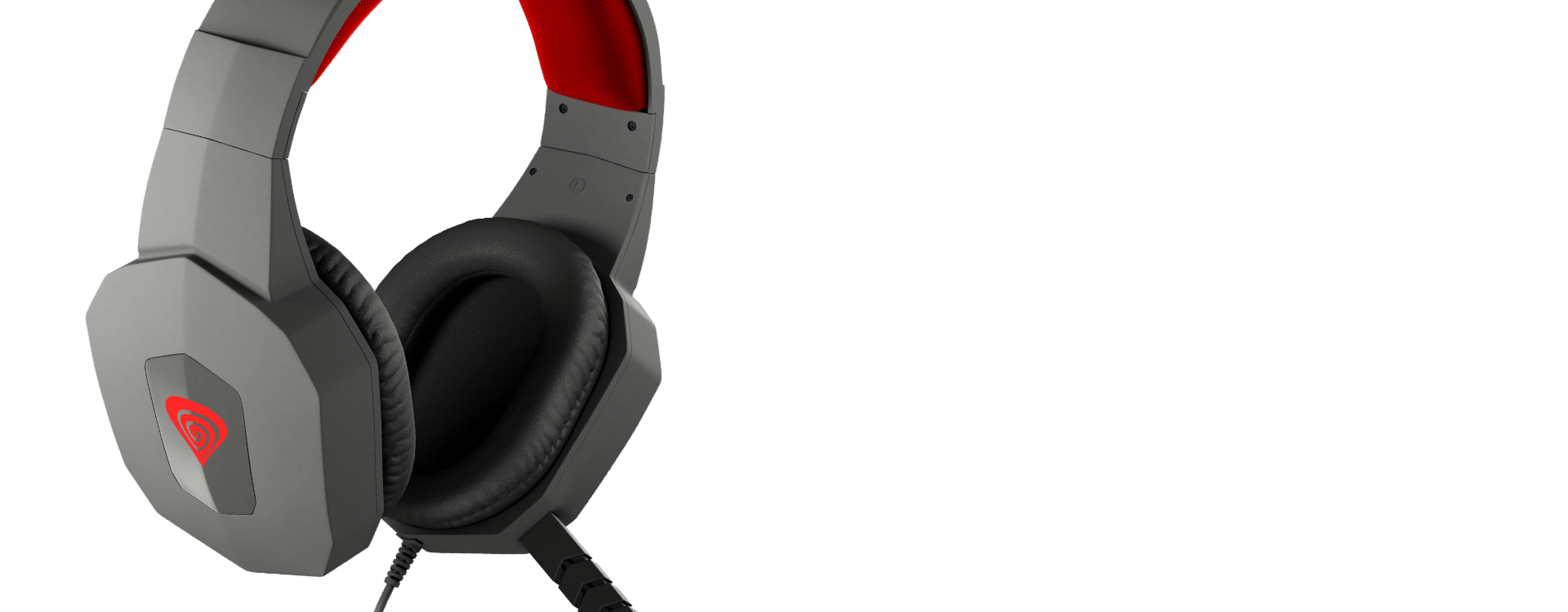 Black and red Genesis Argon 400 over-ear headphones with a microphone, featuring a sleek design and padded ear cups