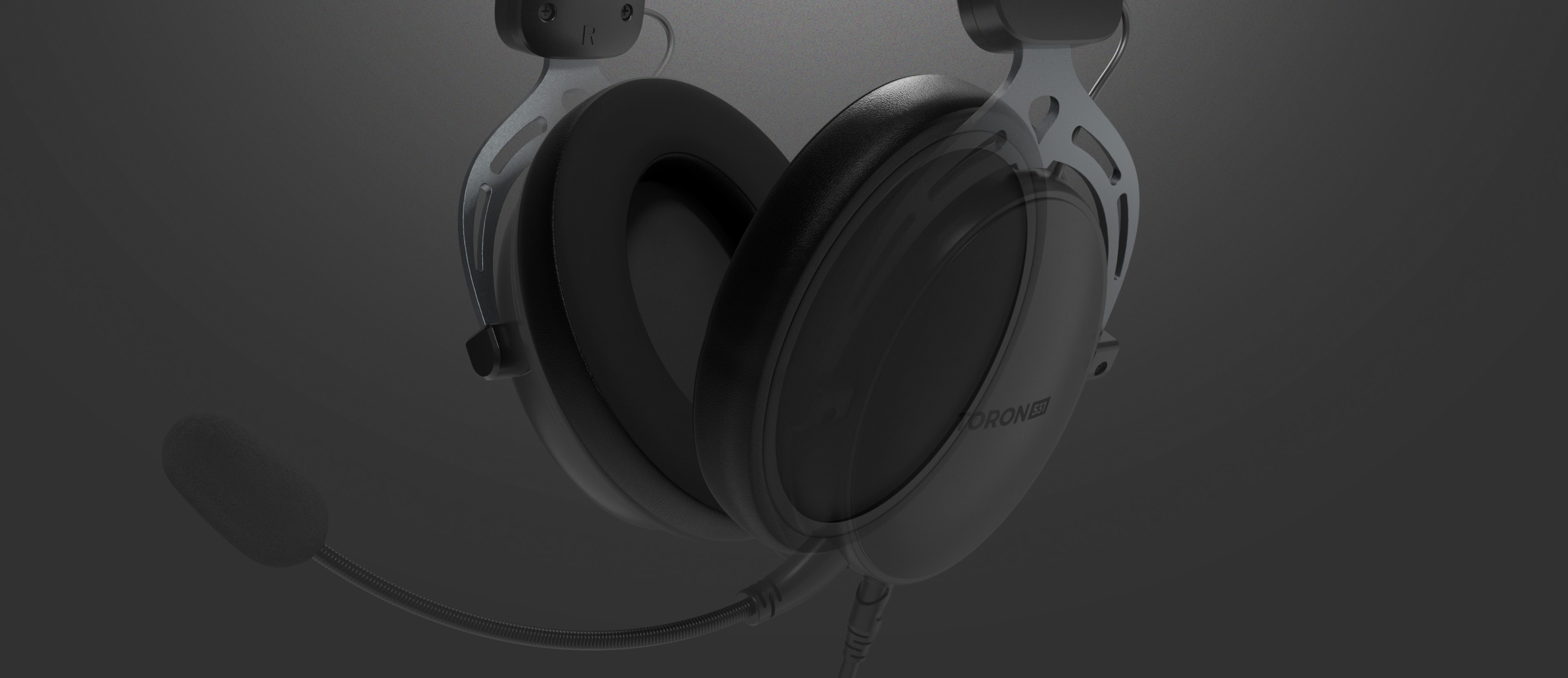 Hybrid ear pads for Genesis Toron EP01 headphones, featuring a sleek design and integrated microphone