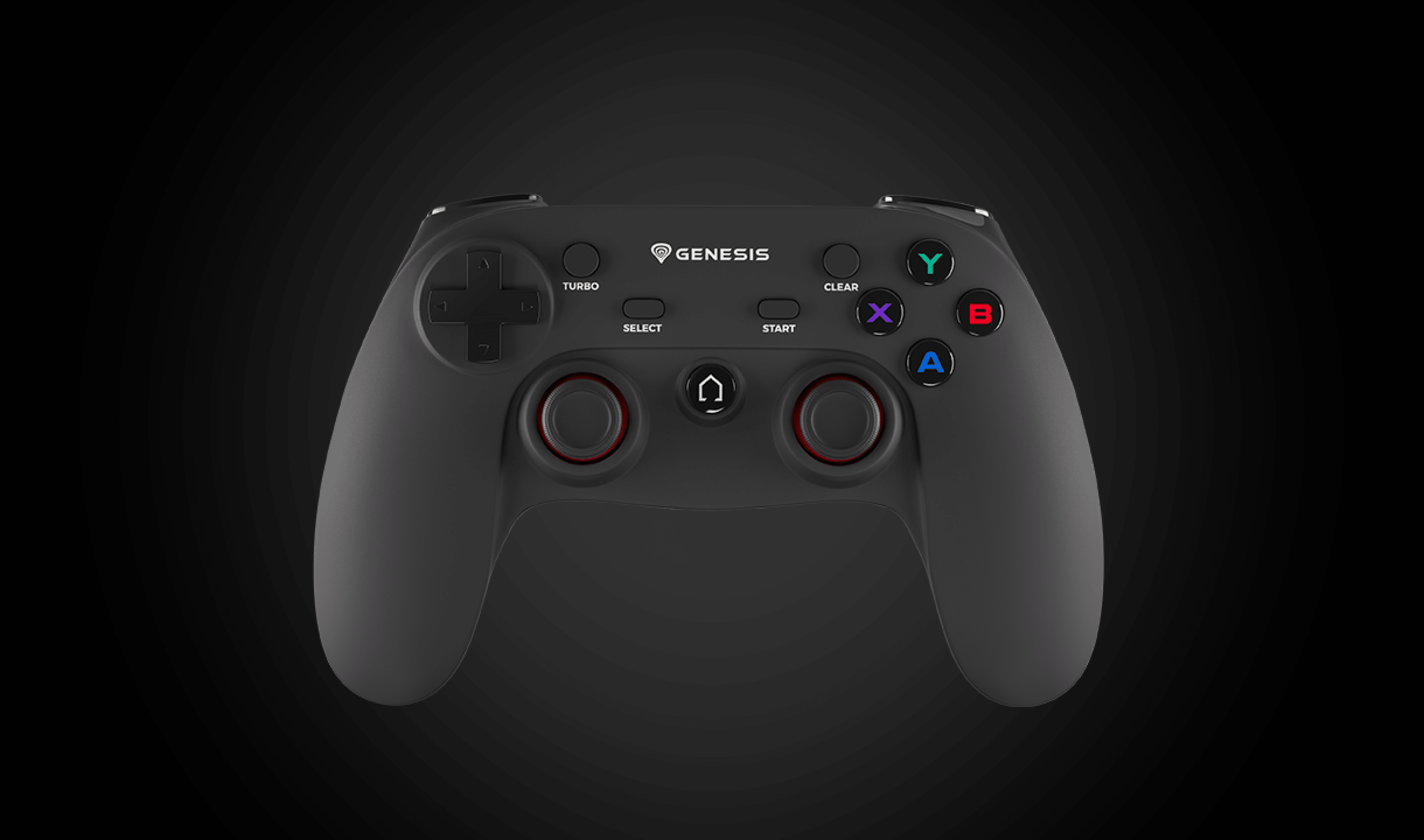 Wireless GAMEPAD GENESIS MANGAN PV65 for PS3/PC with ergonomic design, buttons labeled in color, and dual analog sticks