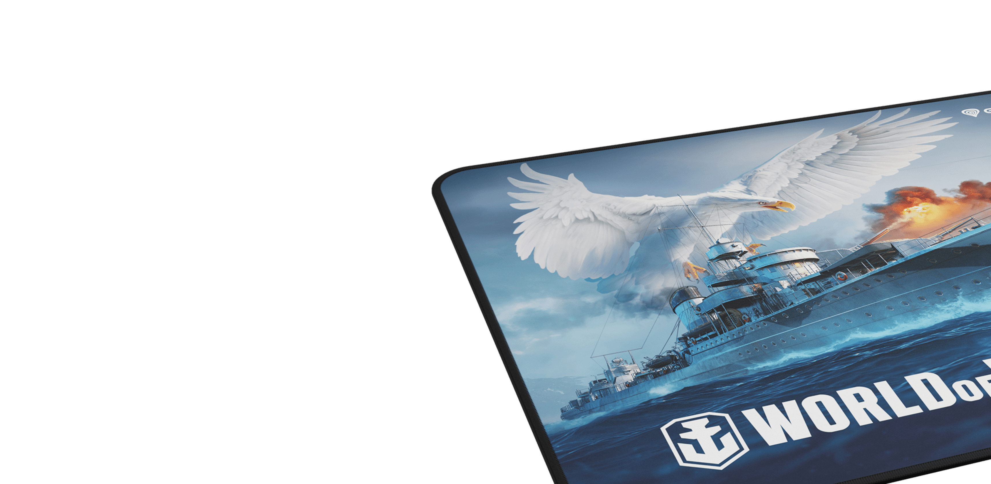 Mouse pad featuring a vibrant graphic design inspired by naval warfare, measuring 300x250mm