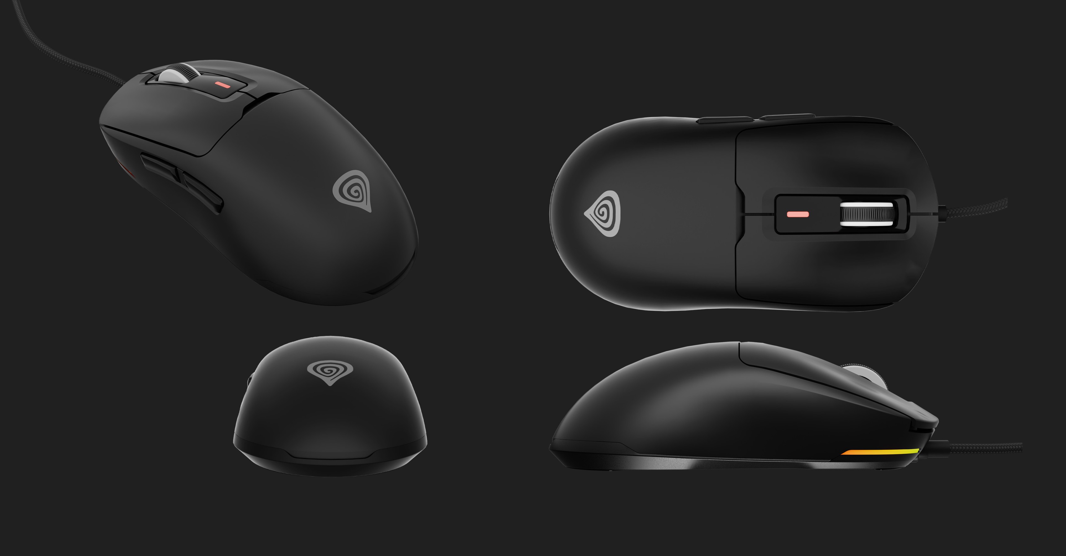 Black RGB gaming mouse Genesis Krypton 660, featuring a wired design, adjustable DPI up to 12000, and programmable buttons