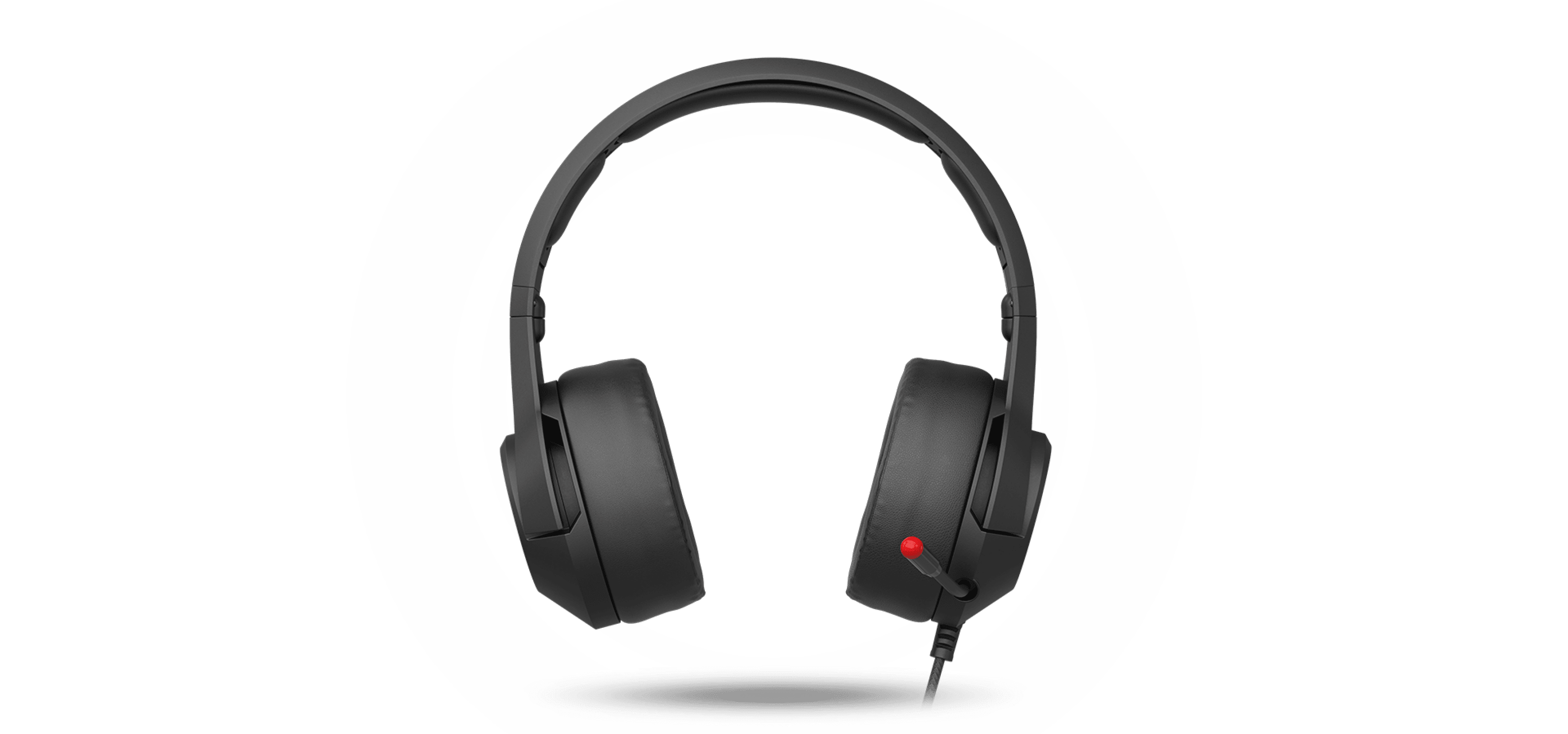 Black Genesis Argon 600 over-ear headphones with built-in microphone and adapter, designed for gaming and communication
