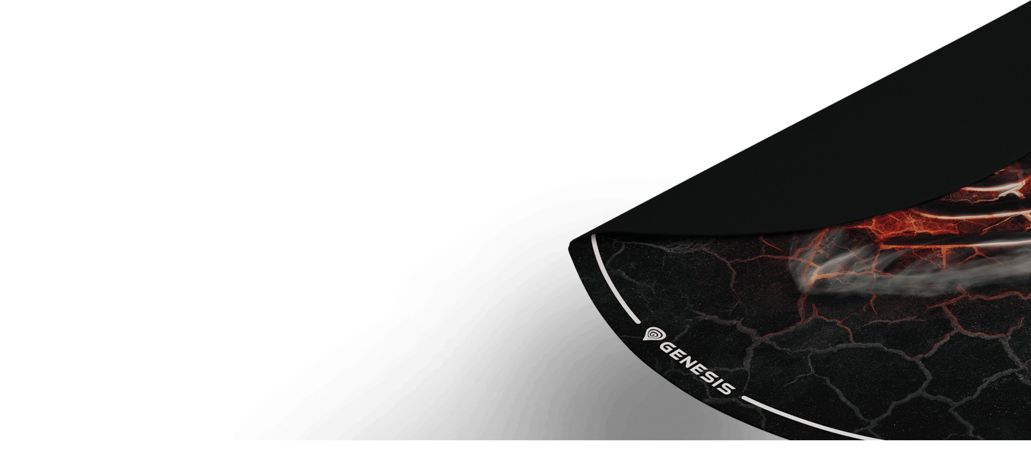 Round gaming mat featuring a lava-inspired design with a black edge, measuring 100 cm in diameter, suitable for chair protection