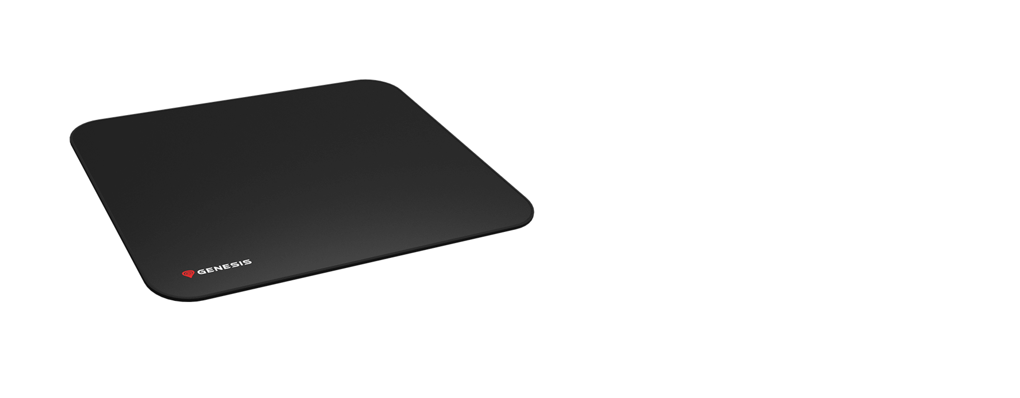 Black mouse pad with a sleek design, featuring the Genesis logo, dimensions 250x210mm