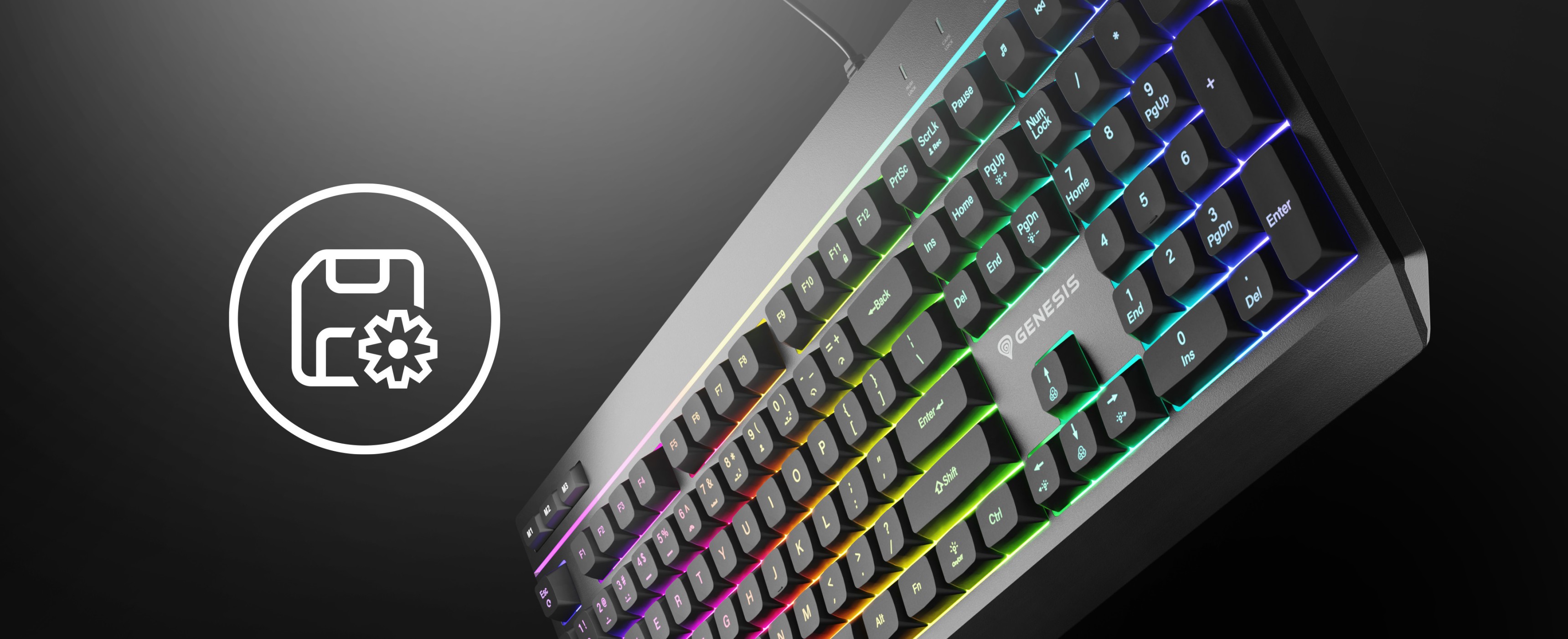 Gaming keyboard with programmable features and colorful backlighting