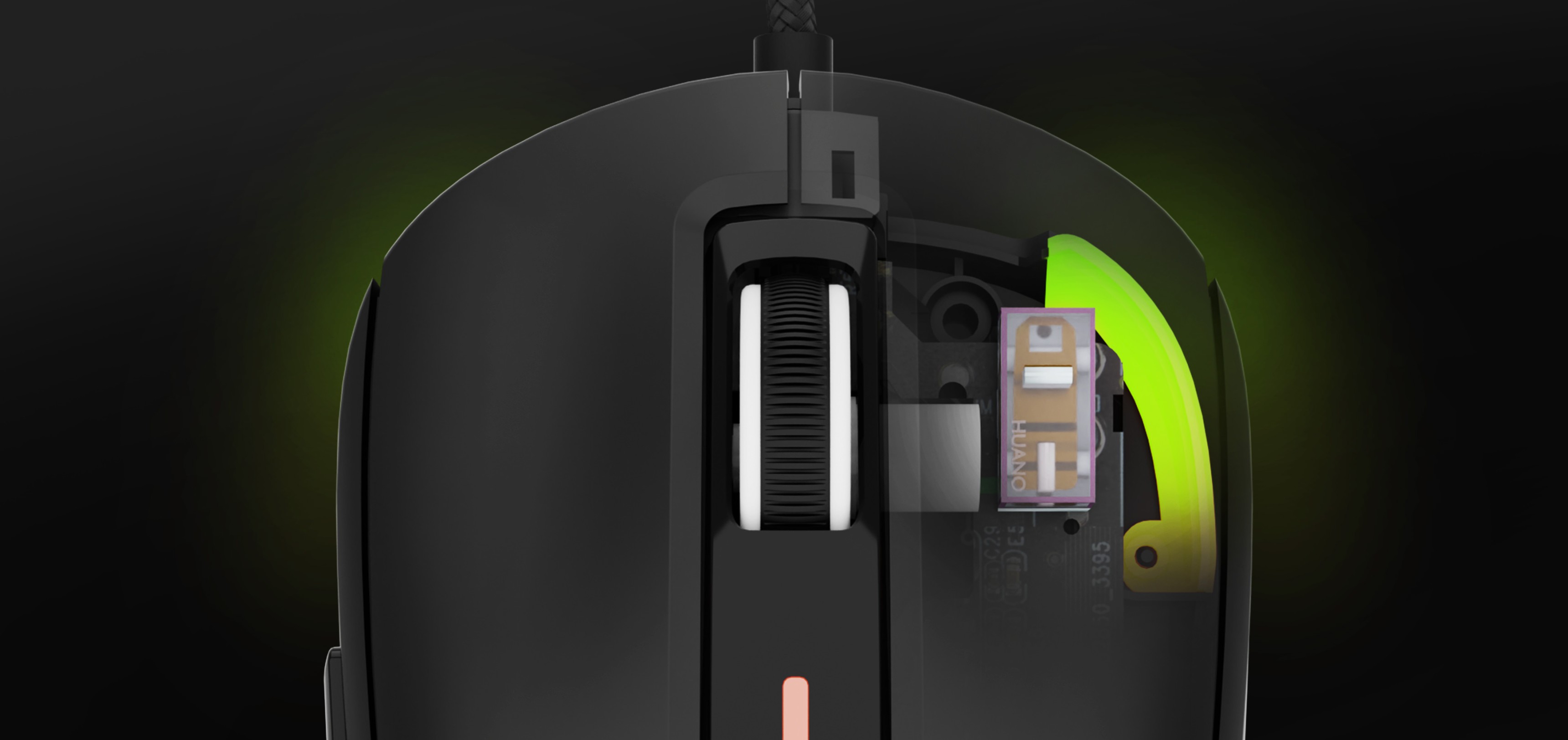 Black Genesis Krypton 660 gaming mouse showcasing internal components, featuring RGB lighting and customizable buttons