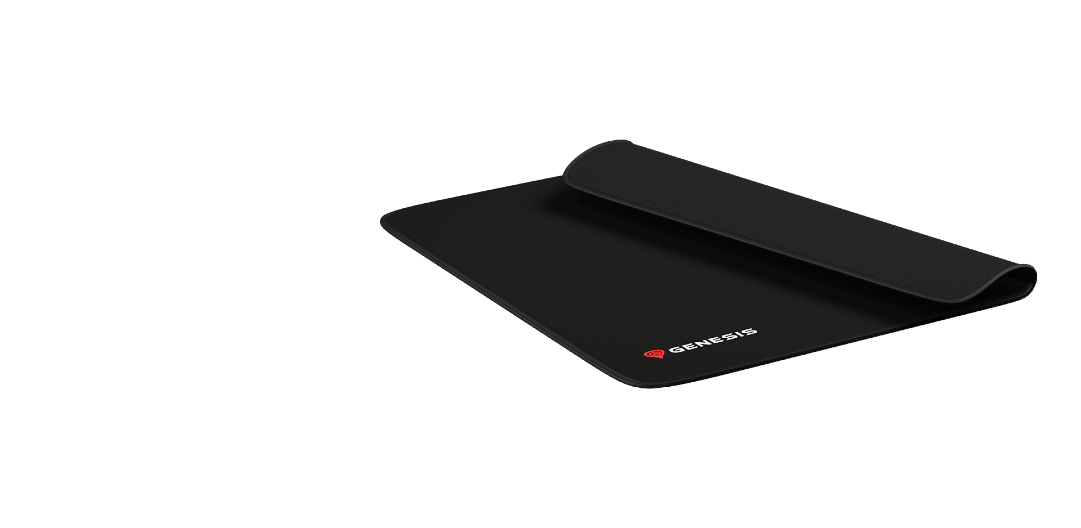 Black mouse pad with Genesis logo, measuring 300x250mm, featuring a sleek, minimalist design
