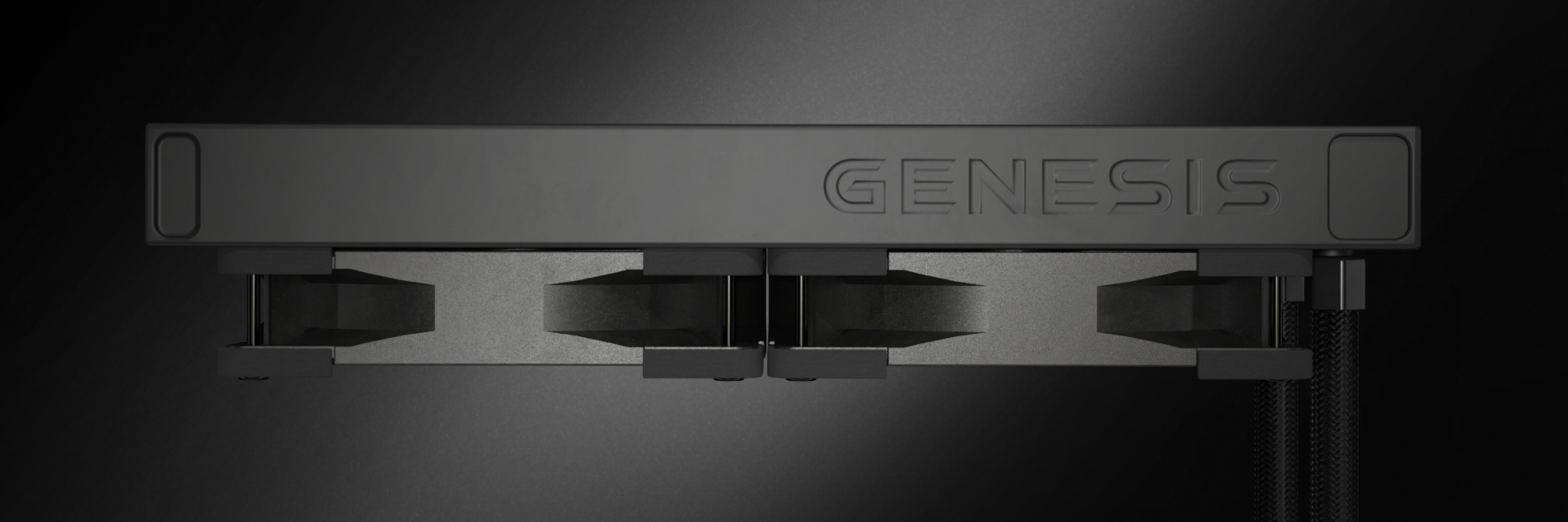 Black Genesis Hydria 240 ARGB water cooling system with sleek design and three attached fans