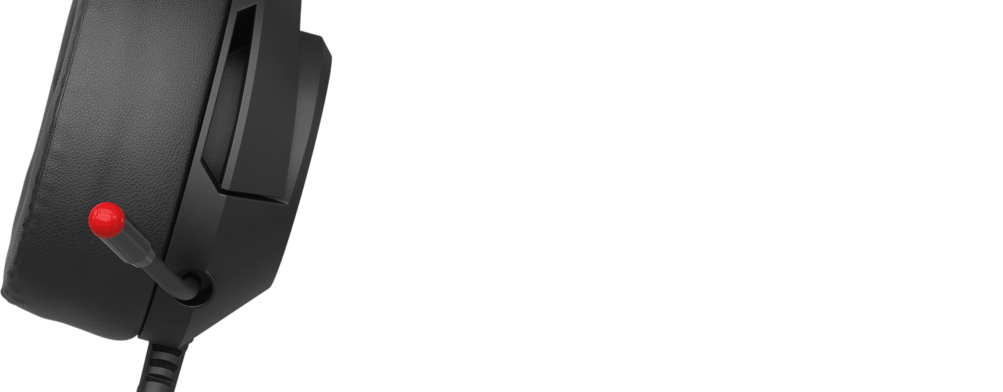 Black Genesis Argon 600 over-ear headphones with a microphone and a red accent on the mic