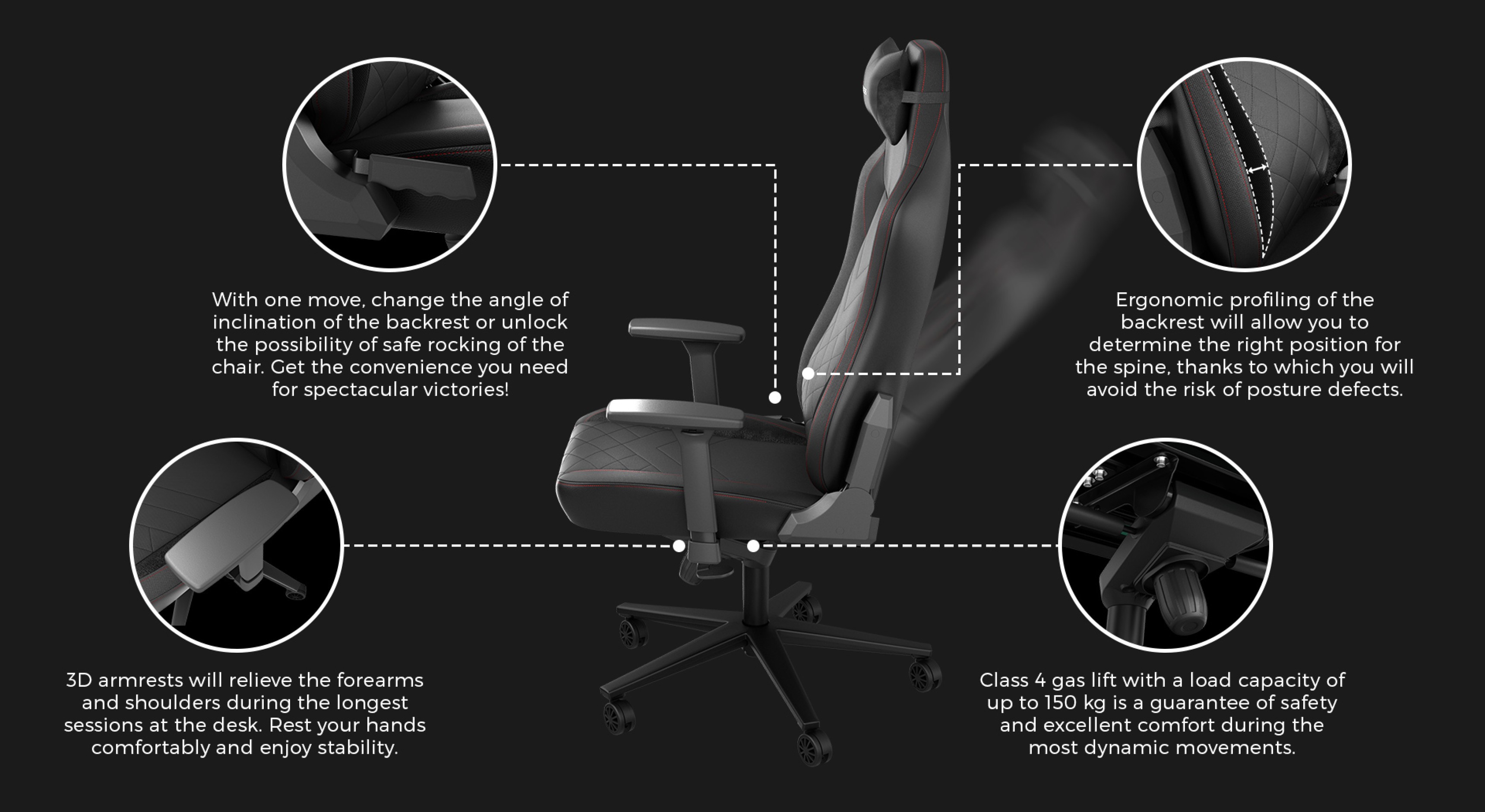 Black Genesis Nitro 890 G2 gaming chair featuring adjustable backrest, ergonomic design, and 3D armrests for comfort during long gaming sessions