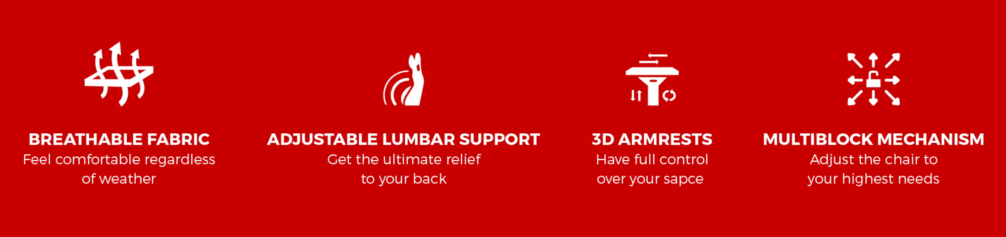 Features of the Genesis Nitro 890 G2 gaming chair: breathable fabric, adjustable lumbar support, 3D armrests, and multiblock mechanism