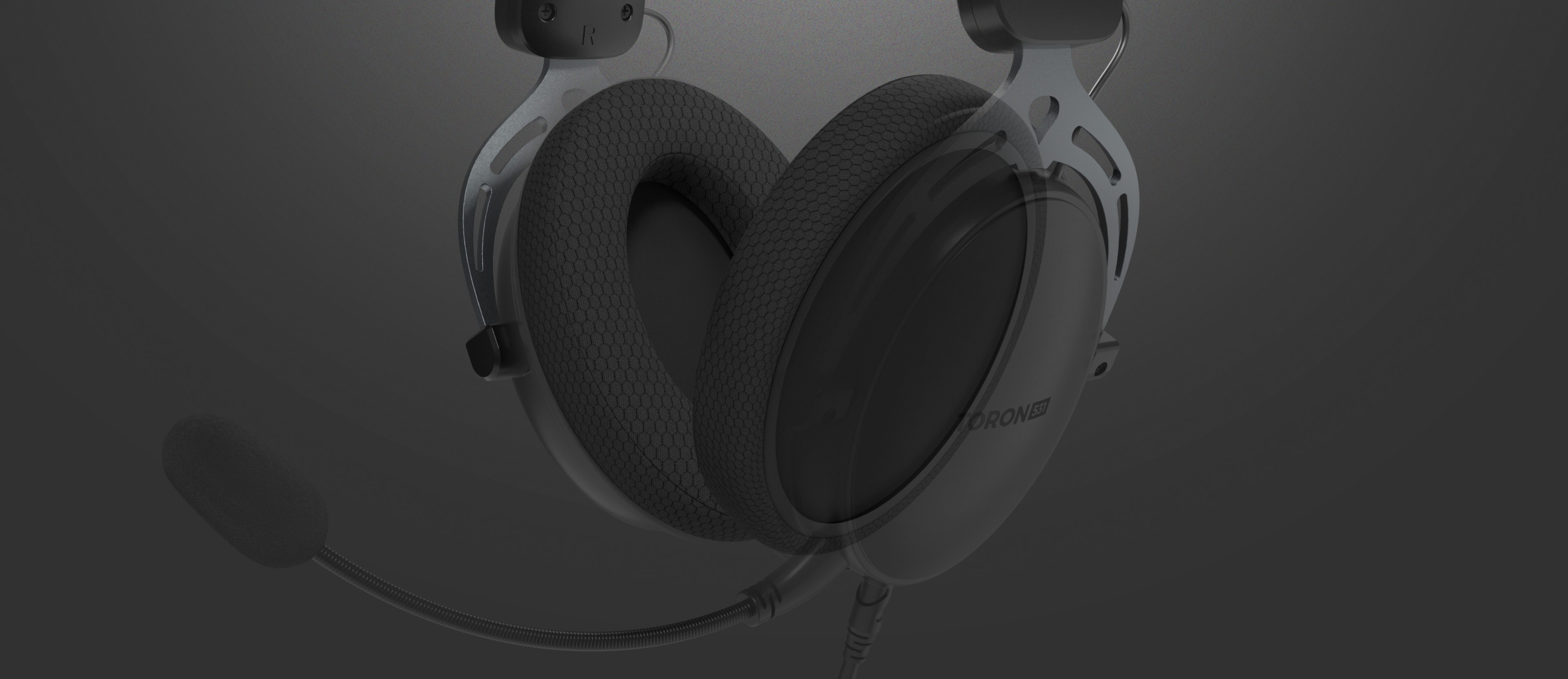 Headset ear pads for Genesis Toron EP02, featuring a sleek design and soft textile material for comfort