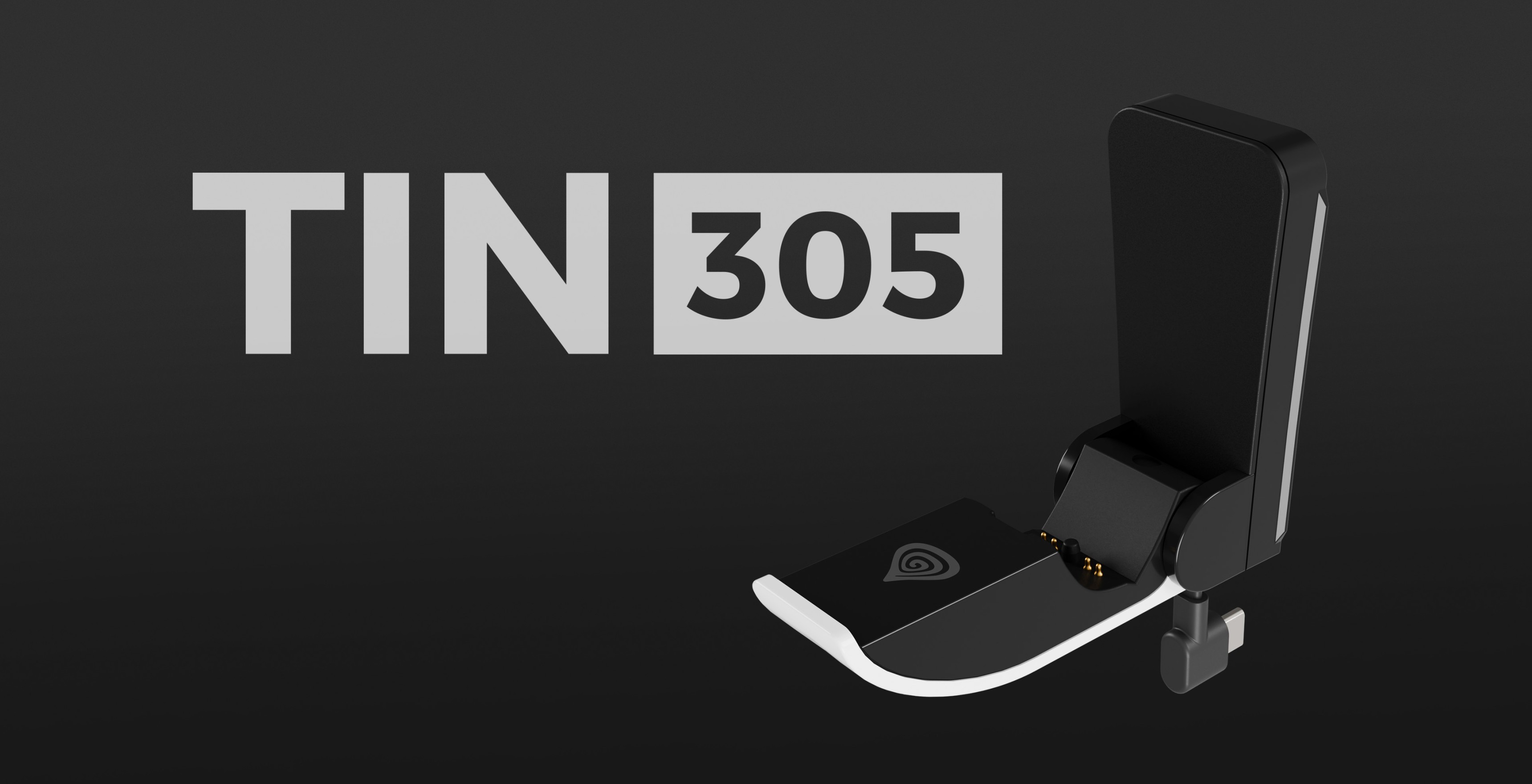 Charging dock for Genesis TIN 305, designed for PS5 Slim controllers, featuring a sleek black and white design