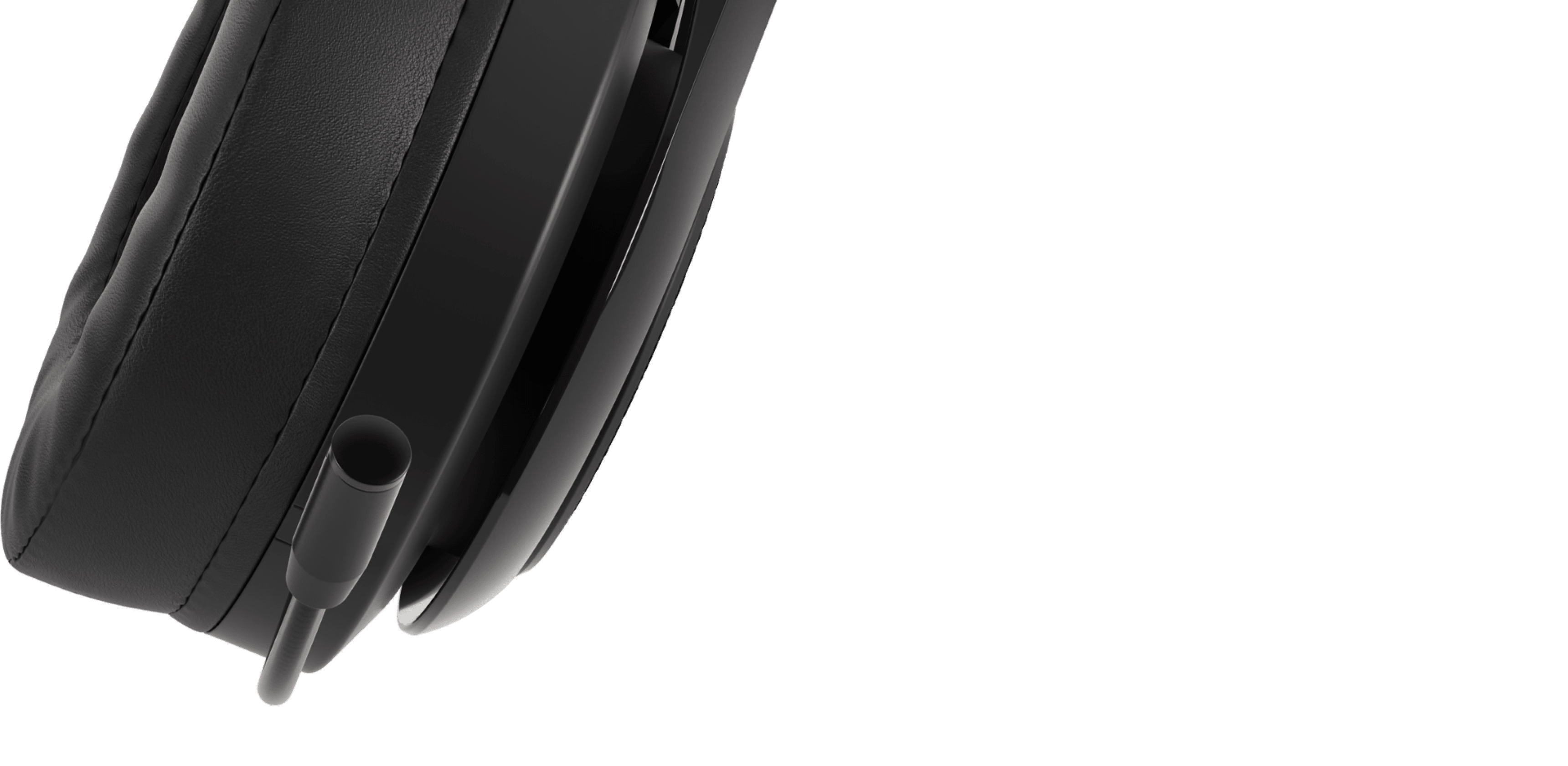Wireless over-ear headphones in black and red, featuring a microphone
