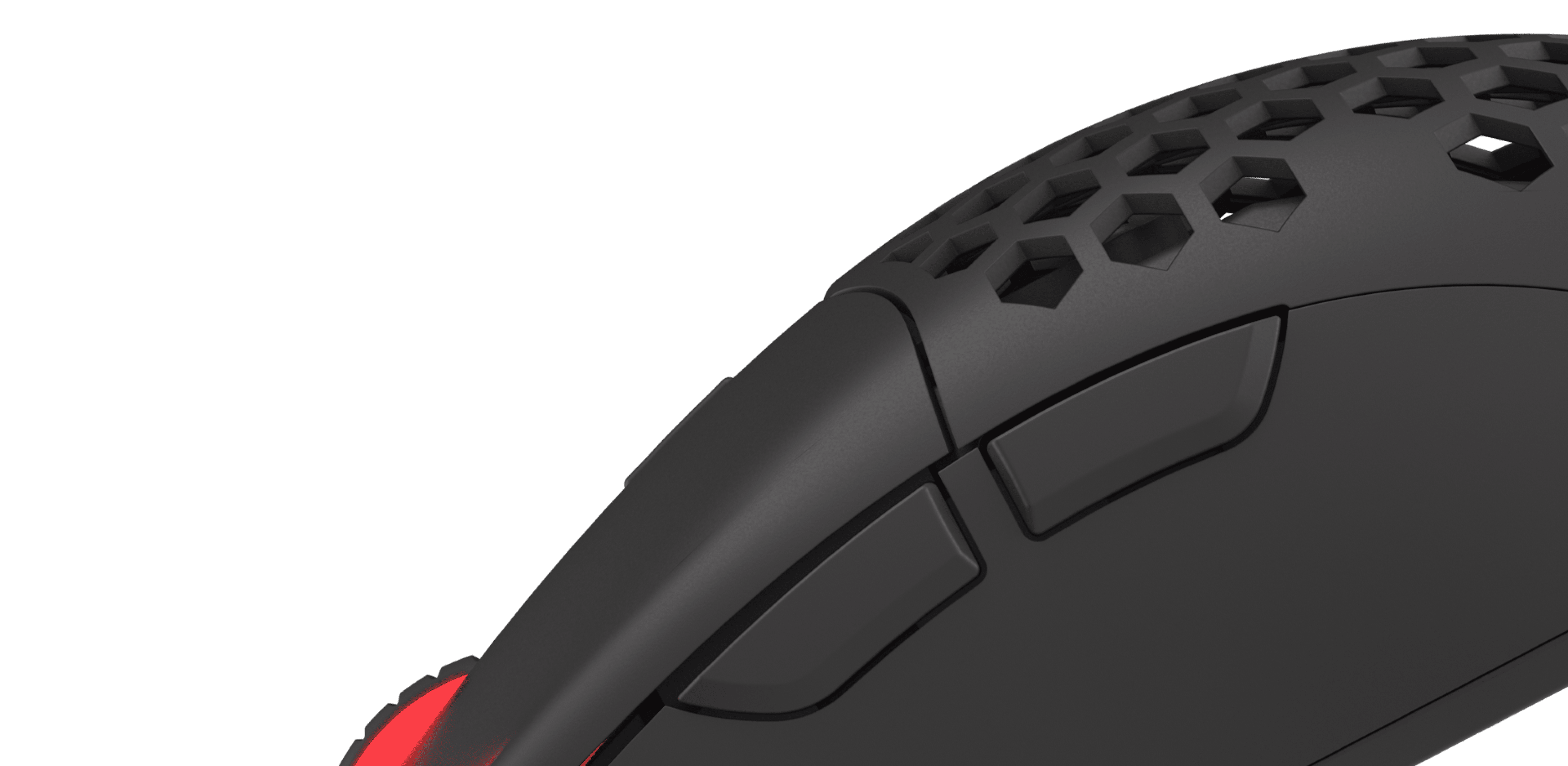 Close-up view of the Genesis Krypton 750 gaming mouse, showcasing the textured surface and programmable side buttons