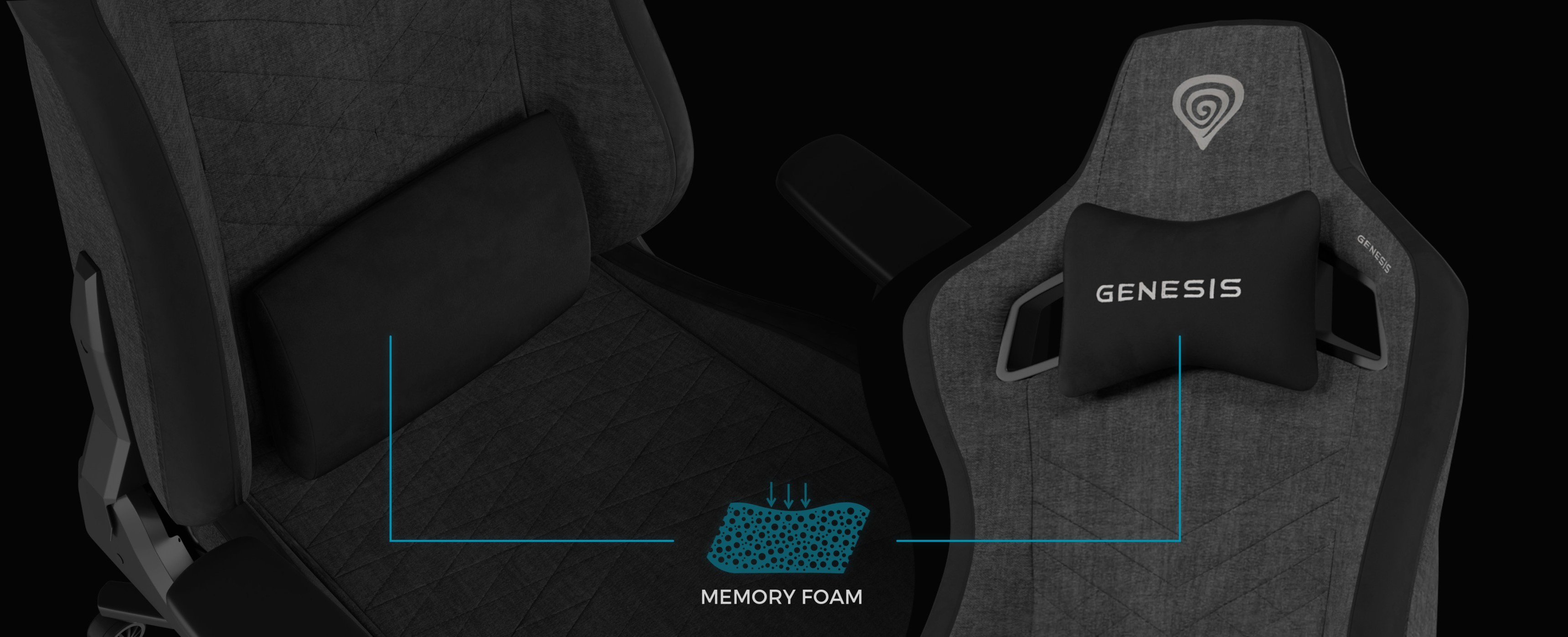 Gray Genesis Nitro 660 gaming chair featuring memory foam cushion and ergonomic design for comfort during extended play