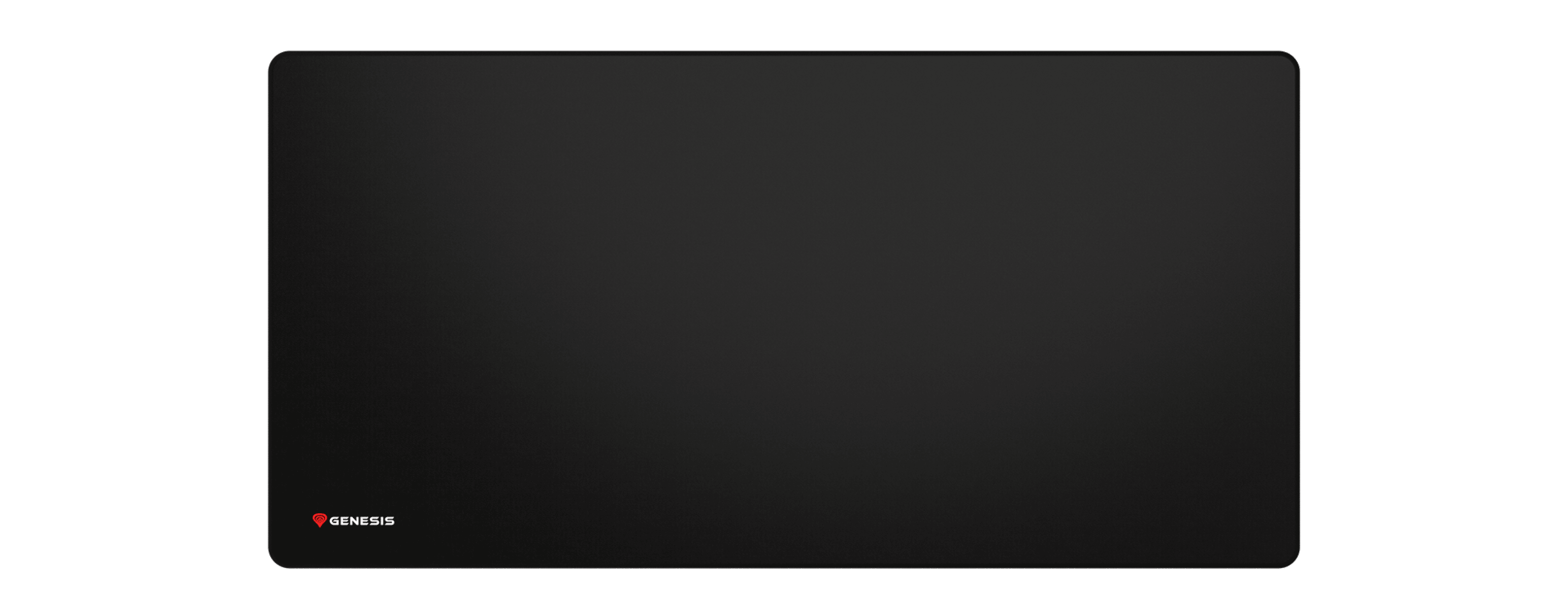 Large black gaming mouse pad, 900x450mm, featuring the Genesis logo in the bottom left corner