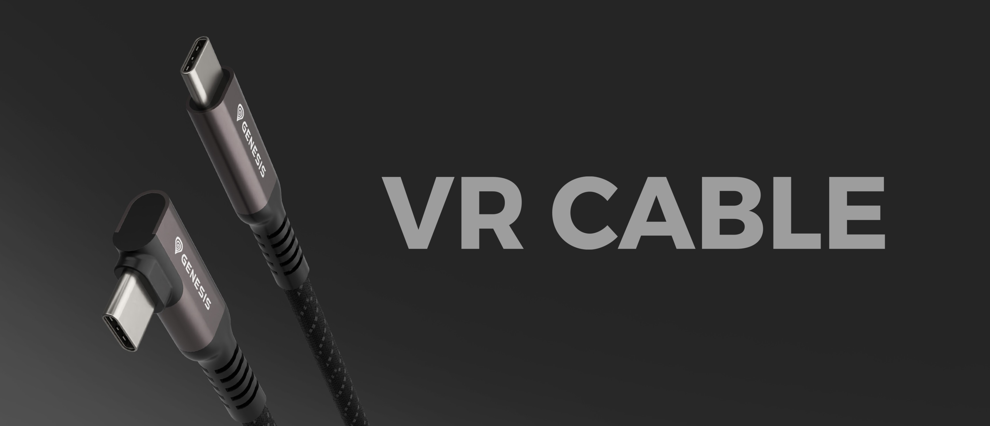 USB-C cable with male connectors on both ends, designed for VR use, featuring a 3m length and support for 10GB/s data transfer and 60W power delivery