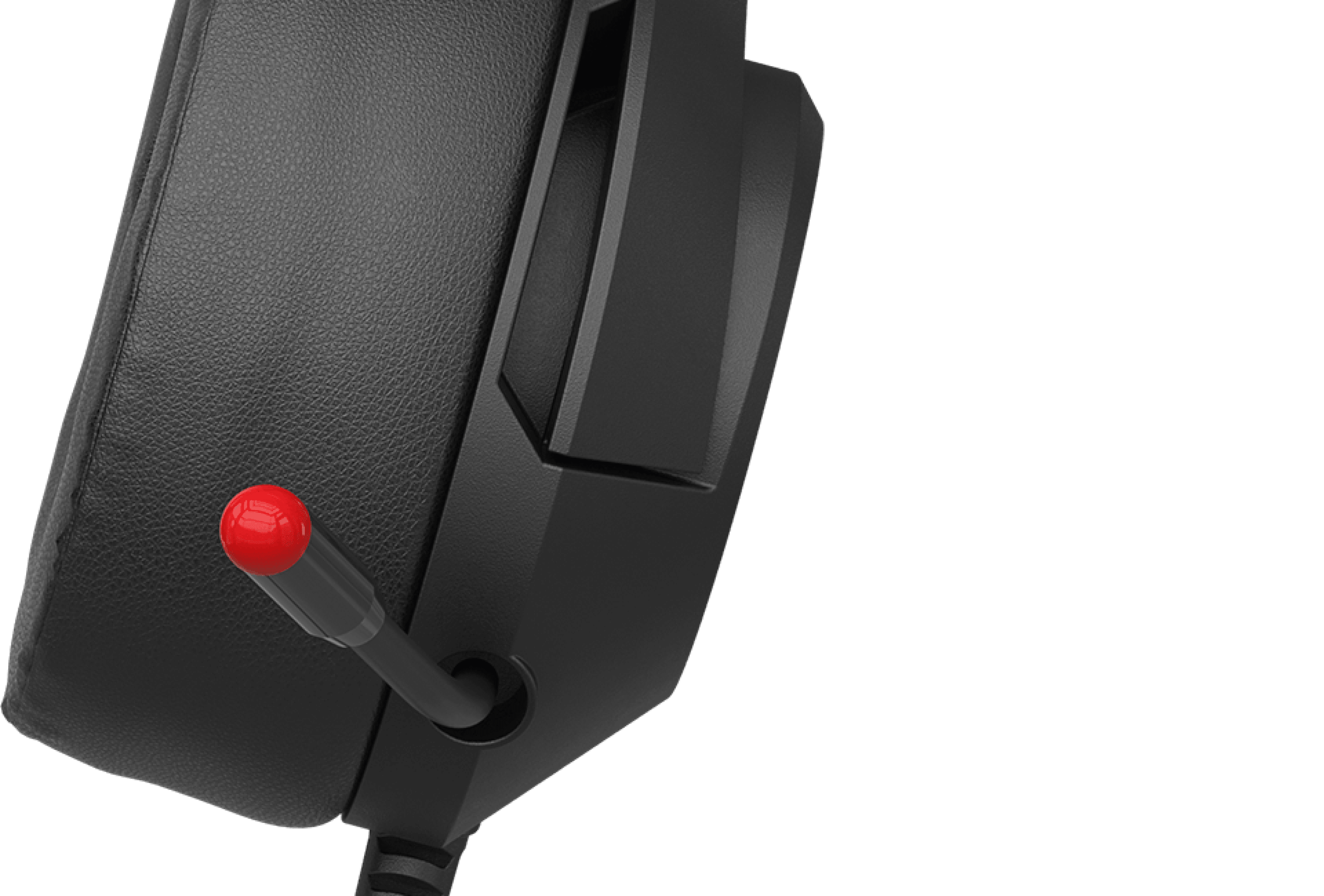 Black Genesis Argon 600 over-ear headphones featuring a red microphone boom for enhanced communication