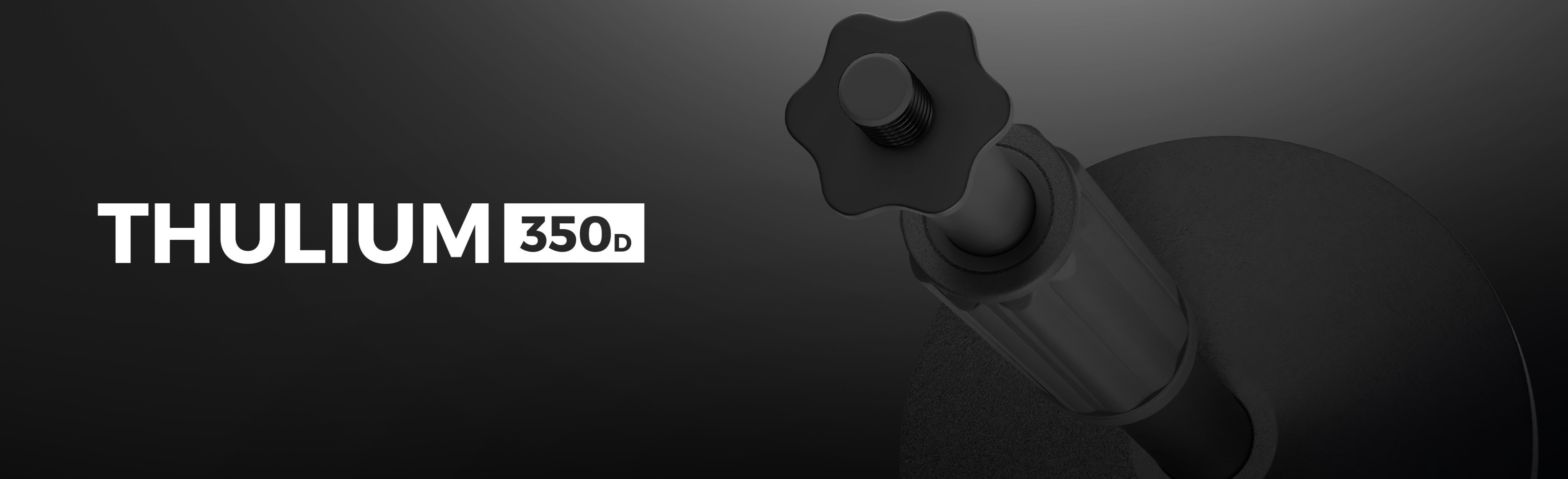 Close-up of the Genesis Thulium 350D microphone stand, showcasing the adjustable knob and sleek black design