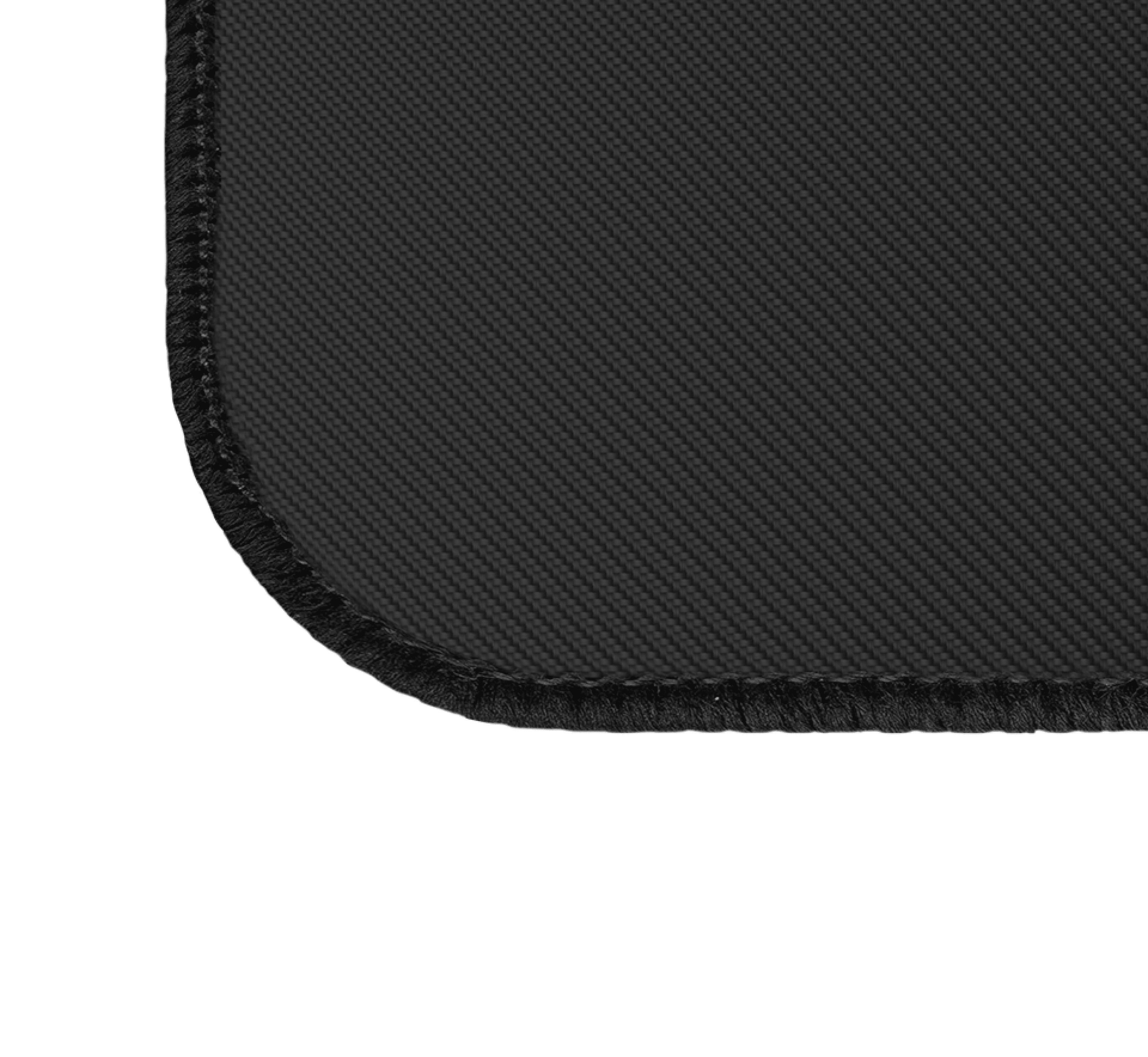 Textured black mouse pad with stitched edges, measuring 450x400mm, designed for gaming and precise mouse movements