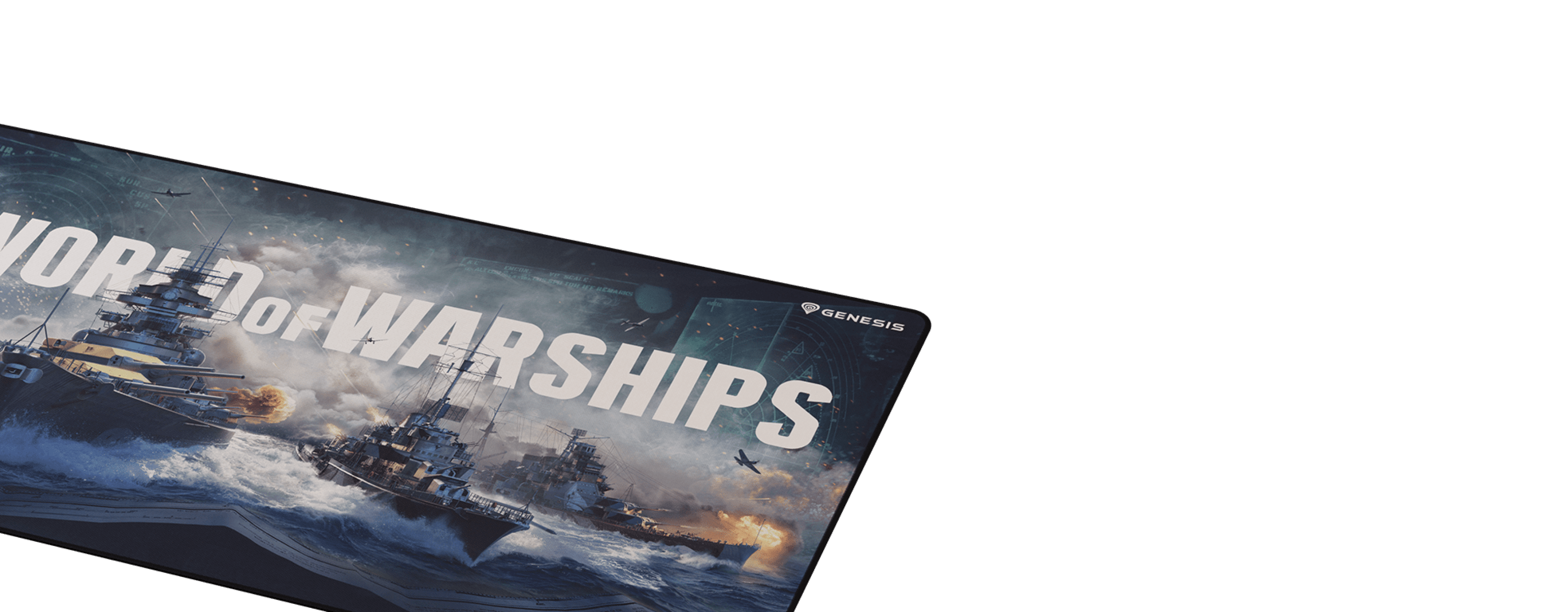 Large gaming mouse pad featuring "World of Warships" design, measuring 900x450mm with dynamic naval battle imagery