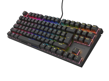 Genesis GAMING KEYBOARD GENESIS THOR 303 TKL BLACK CZ/SK LAYOUT RGB MECHANICAL SILENT SWITCH HOT SWAP CZ/SK Black (Outemu Peach Silent)