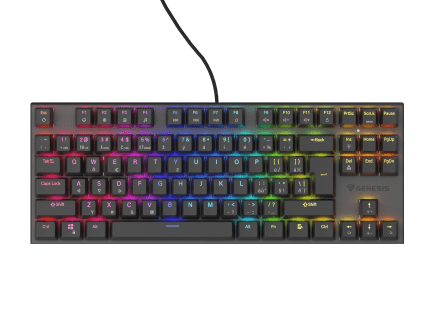 Genesis GAMING KEYBOARD GENESIS THOR 303 TKL BLACK CZ/SK LAYOUT RGB MECHANICAL SILENT SWITCH HOT SWAP CZ/SK Black (Outemu Peach Silent)