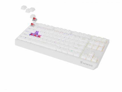 Genesis GAMING KEYBOARD GENESIS THOR 230 TKL WIRELESS US WHITE RGB MECHANICAL OUTEMU RED OUTEMU RED