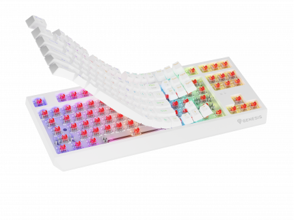 Genesis GAMING KEYBOARD GENESIS THOR 230 TKL WIRELESS US WHITE RGB MECHANICAL OUTEMU RED OUTEMU RED