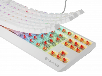 Genesis GAMING KEYBOARD GENESIS THOR 230 TKL WIRELESS US WHITE RGB MECHANICAL OUTEMU RED OUTEMU RED