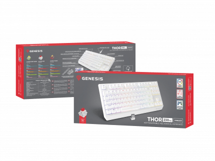 Genesis GAMING KEYBOARD GENESIS THOR 230 TKL WIRELESS US WHITE RGB MECHANICAL OUTEMU RED OUTEMU RED